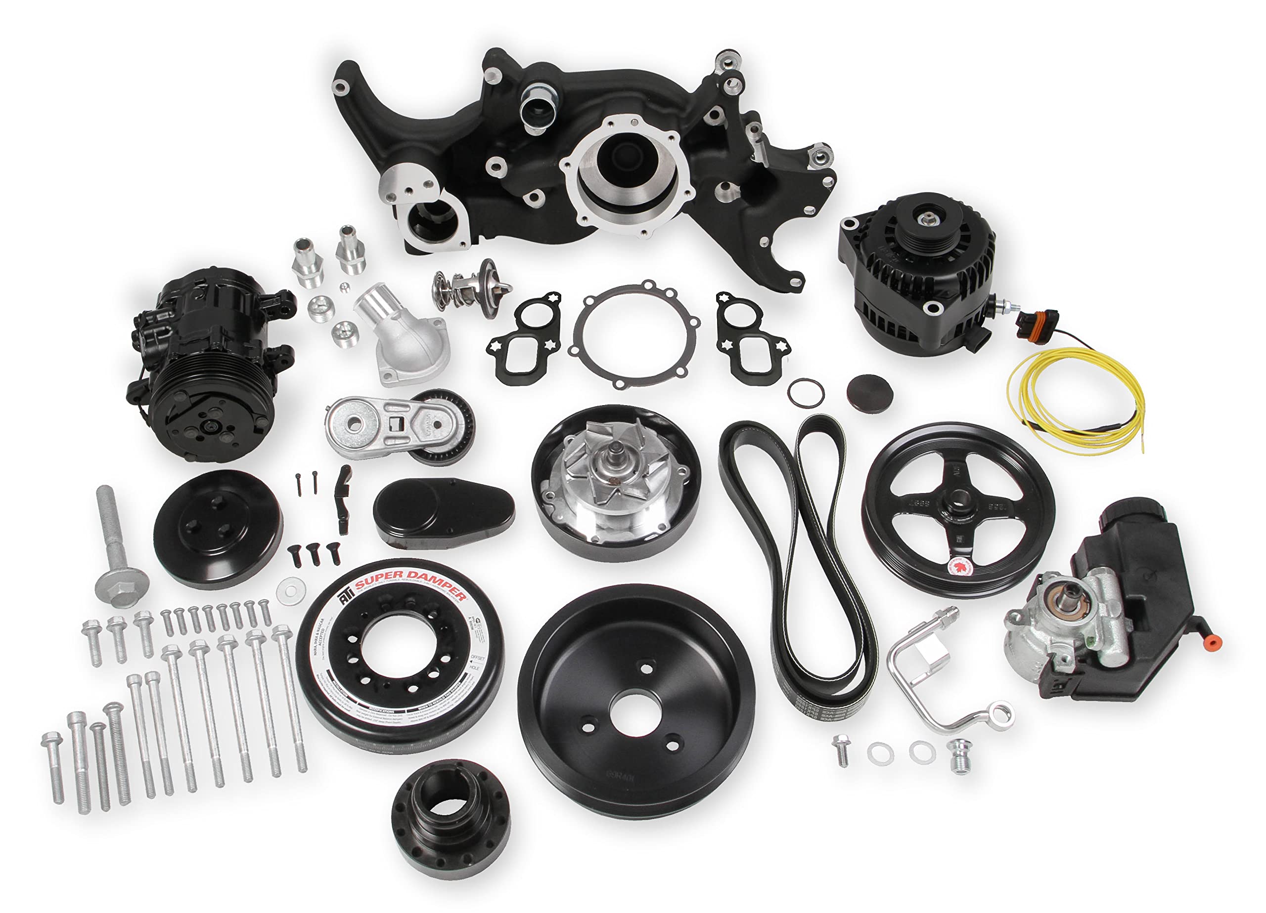 Premium Black Holley Mid-Mount Complete Accessory System for LT Engines 20-200BK