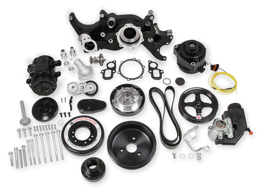 Premium Black Holley Mid-Mount Complete Accessory System for LT Engines 20-200BK