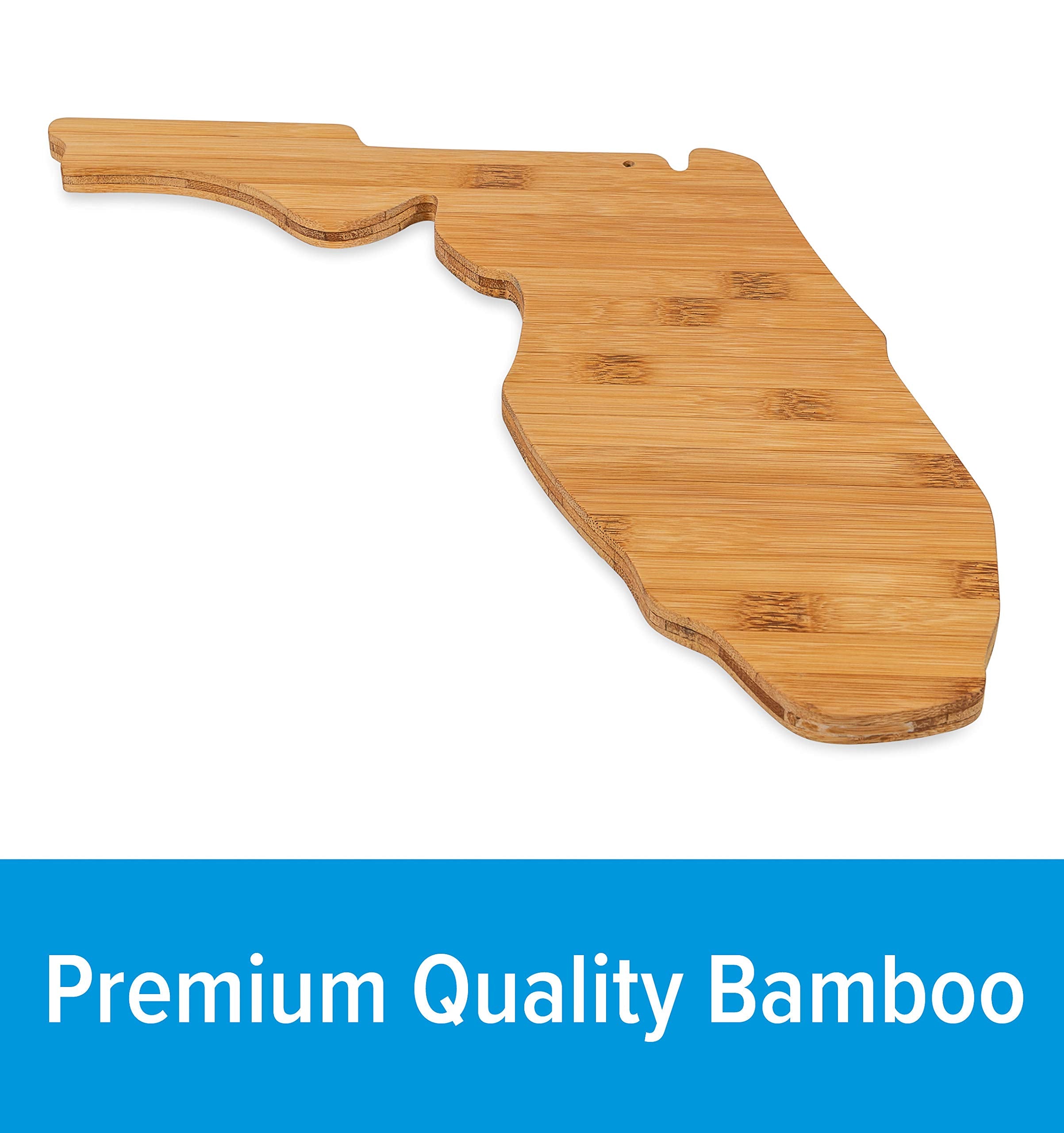 Bamboo Cutting Board Camco 53110, California-Shaped - Perfect for Kitchen Use or Wall Decoration - Moisture Resistant