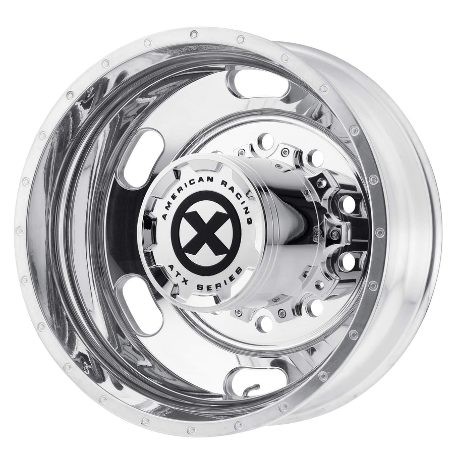 Polished ATX AO402 Wheel with Aluminum (22.5 x 8.25 inches /10 x 285 mm, -167 mm Offset)