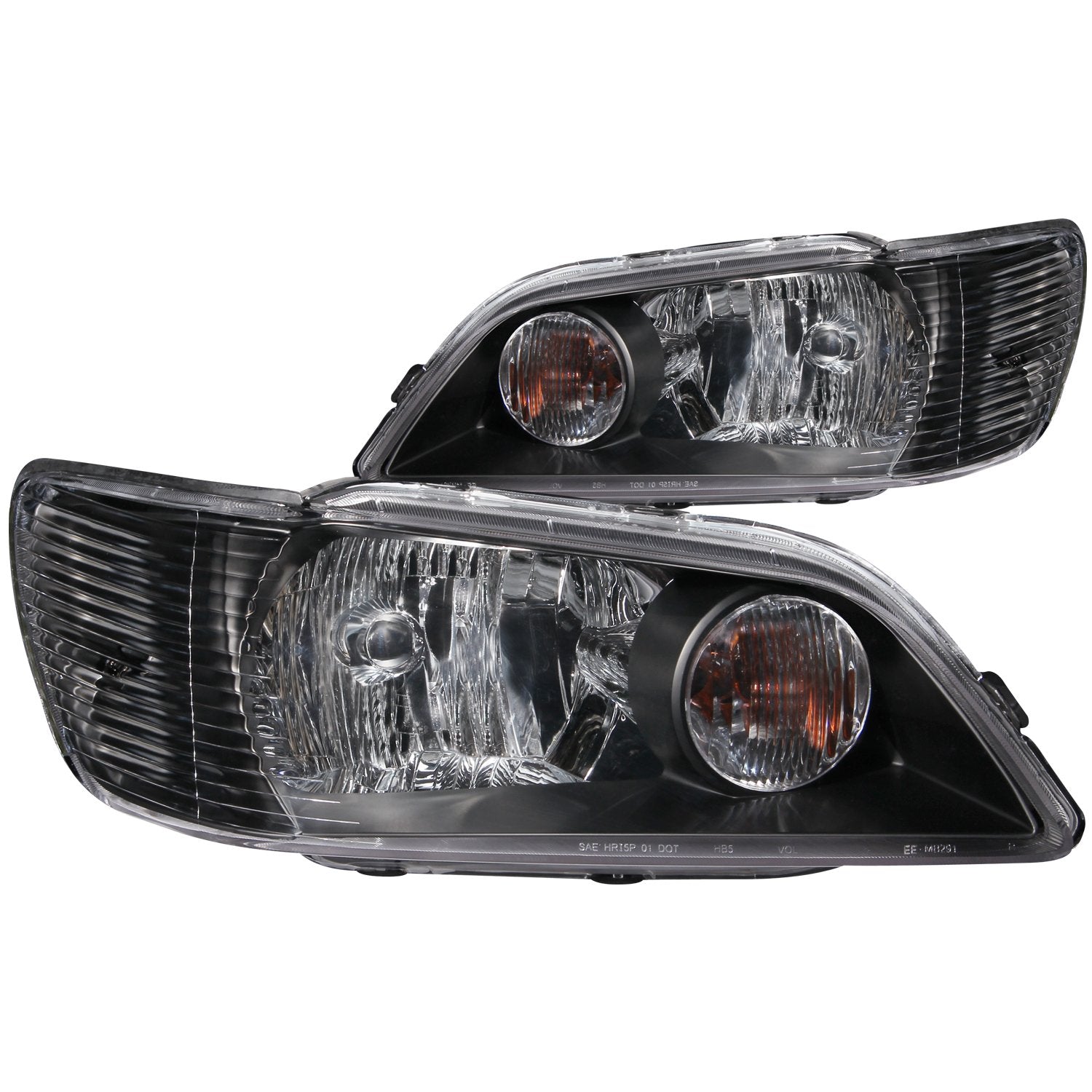 Mitsubishi Lancer Anzo USA 121101 Crystal Black Headlight Assembly - (Sold in Pairs)
