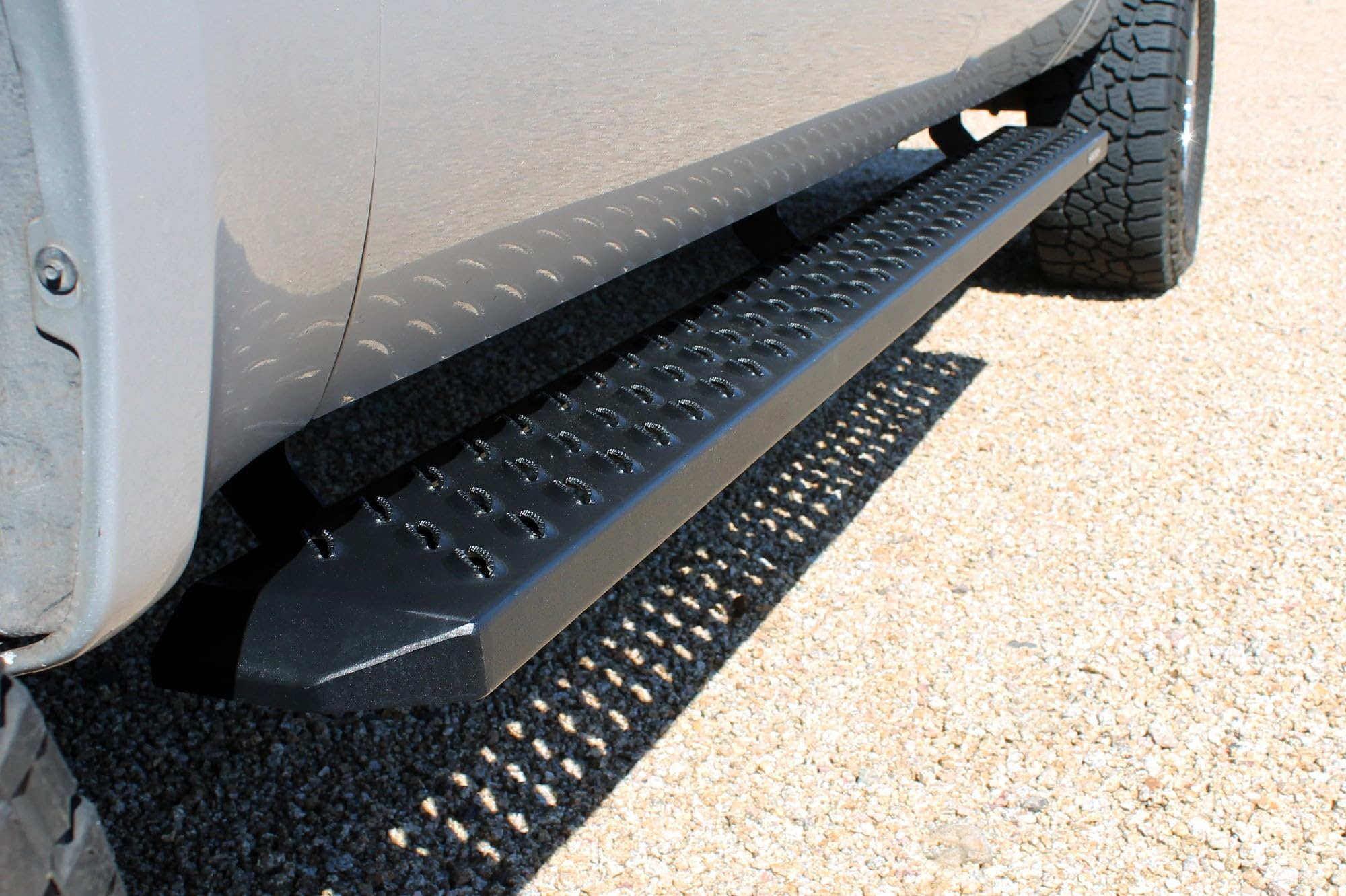 Raptor Series Running Boards 6.5in Wide Sawtooth Grip Black Aluminum | Part 2103-0344BT