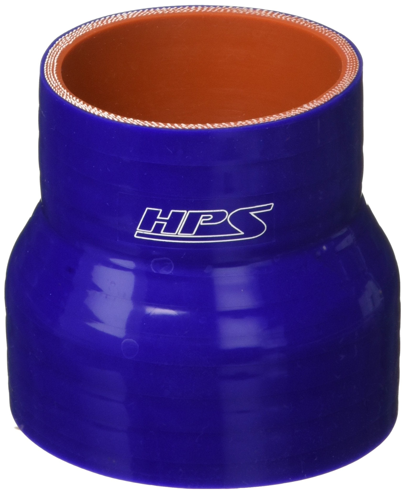 HPS Silicone HTSR-238-300-BLUE High Temperature 4-ply Reinforced Reducer Coupler Hose, 50 PSI Maximum Pressure, 3" Length, 2-3/8" > 3" ID, Blue