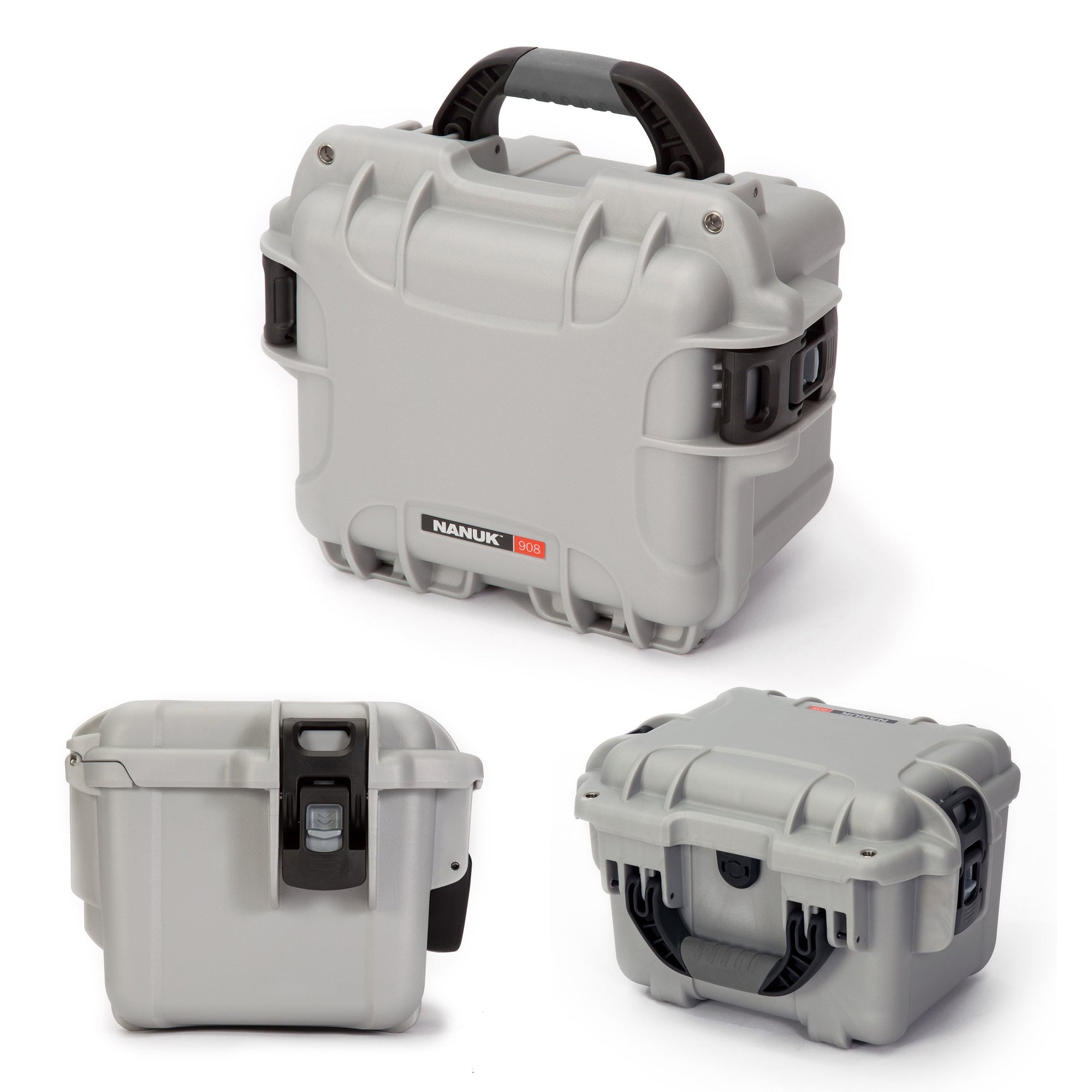 Silver Nanuk 908 Waterproof Hard Case with Foam Insert
