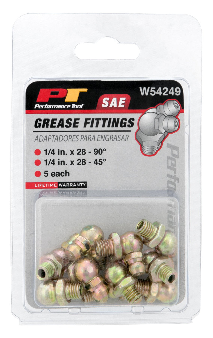 W54249 Performance Tool 1/4-Inch x 28-Inch Grease Fittings, (Pack of 10)
