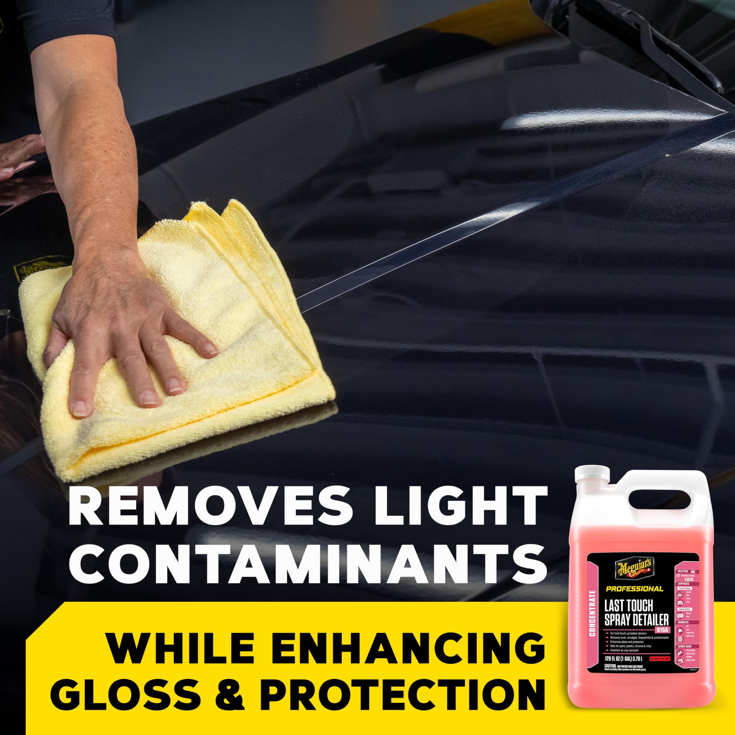 Meguiar's D15501 Last Touch Spray Detailer, Great for Use as Lubricant Clay, creates a Showroom Shine, Removes Dust, Smudges, Fingerprints and More, Versatile Use and Enhances Protection, 1 Gallon