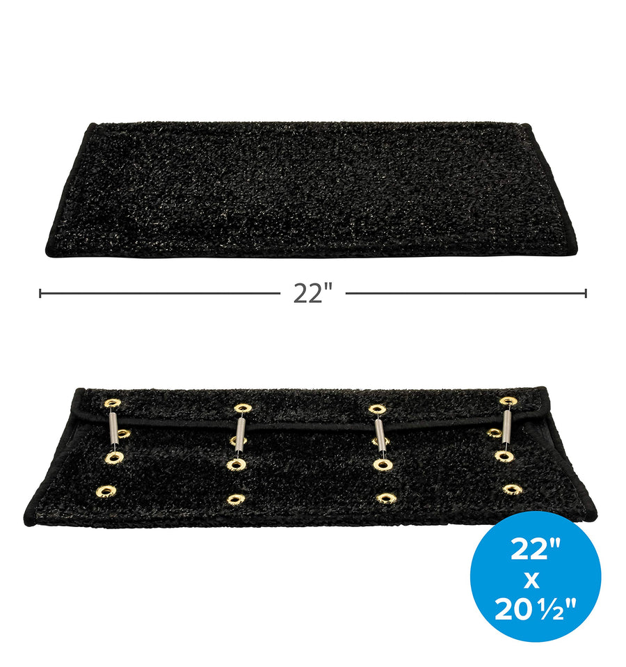 RV Step Rug Camco 42947 (Premium Radius Wrap Around Step Rug, Turf Material (22" Wide) - Black)