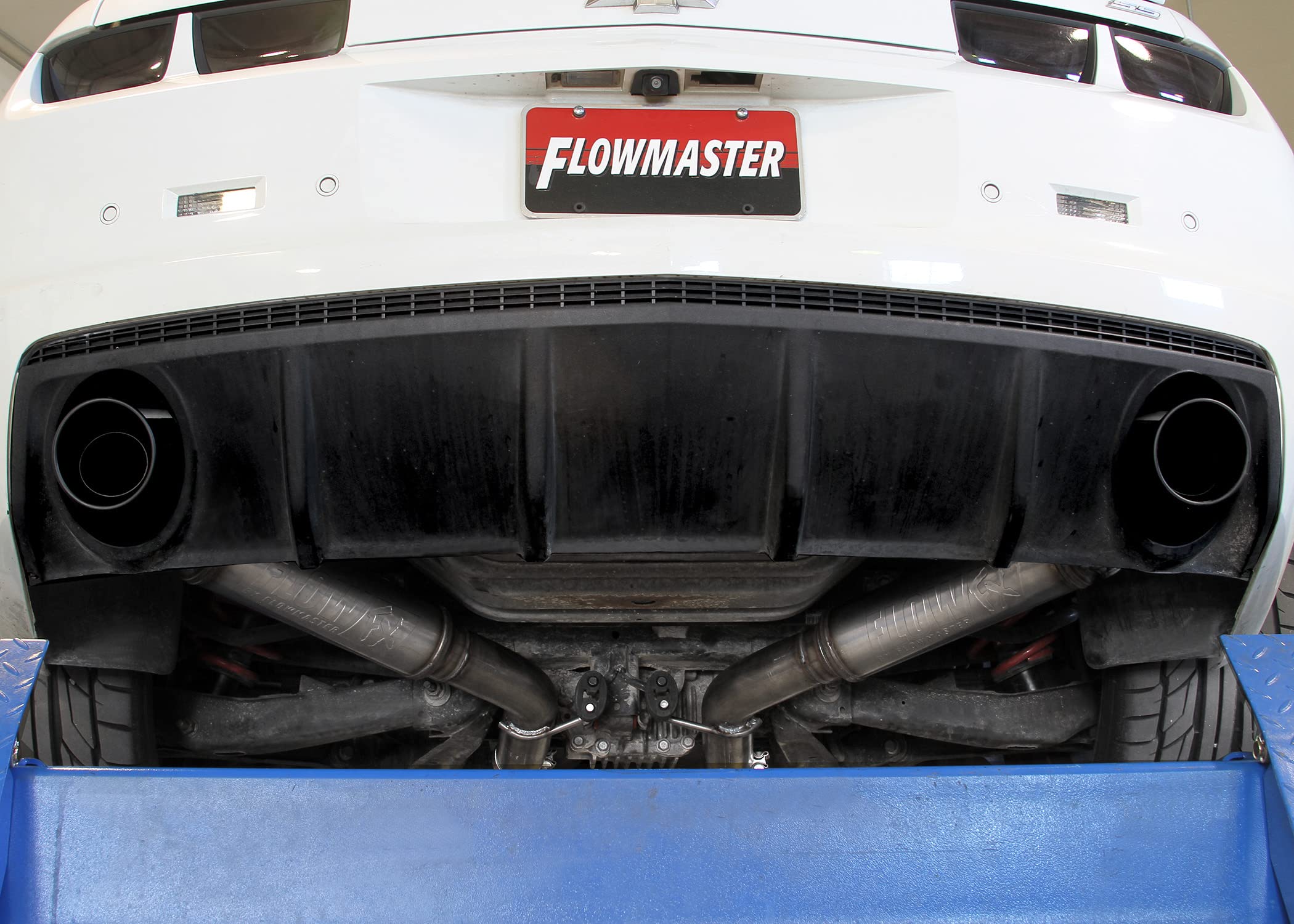 Flowmaster FlowFX 717991 Axle-Back Exhaust Kit 3 Inch 409 Stainless Steel with 4.5 Inch Black Ceramic Coated 304 Stainless Steel Tips Compatible with 2010-2015 Chevy Camaro 6.2L V8