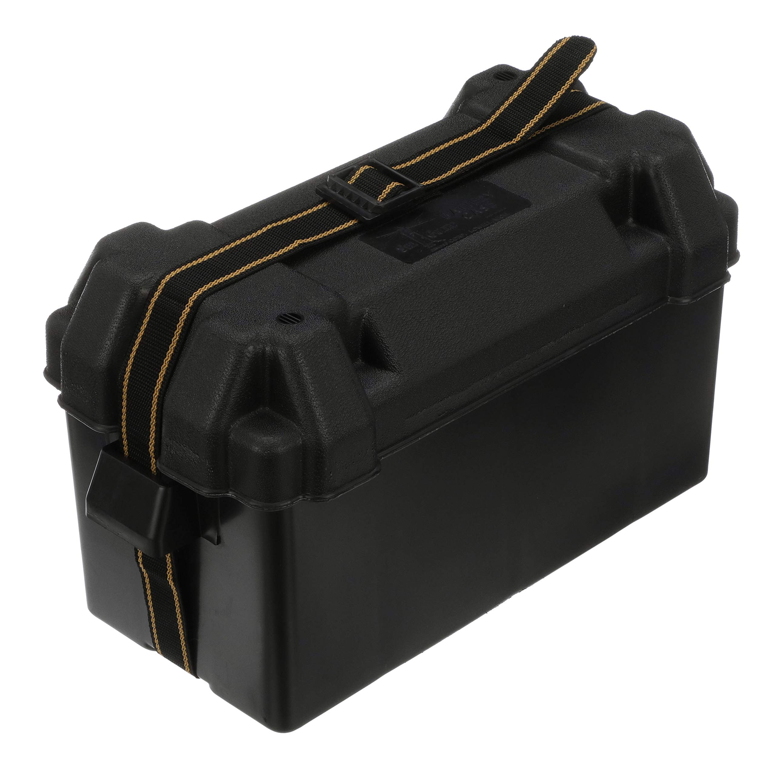Large Vented Battery Box Attwood 9084-1 with Mounting Strap, Fits Group 29 and 31 Batteries, Black