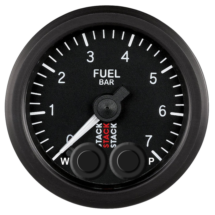 ST3505 Stack Pro-Control Black 52mm M10 Male 0-7 Bar Fuel Pressure Gauge