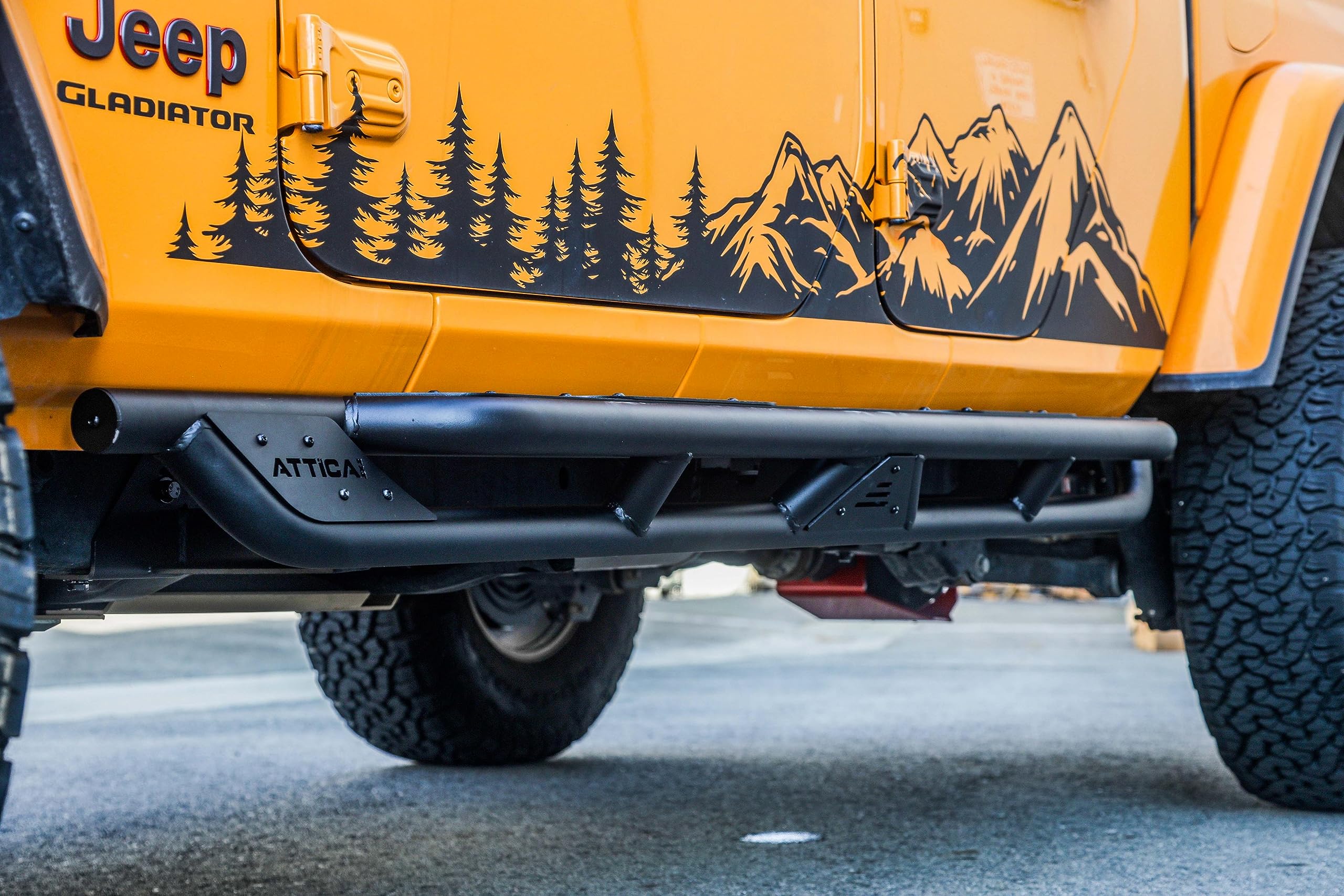 Attica4x4 Cobra Tek - Terra Series Side Steps | Compatible with Jeep Gladiator JT (2019-2023) | Durable Steel with Rugged Style | Textured Black Powder Coat | Off-Road Vehicle Accessory.