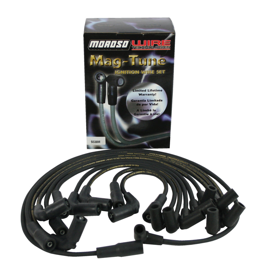 Moroso Mag Tune 9761M Sleeved Spark Plug Wires, Fits Big Block Chevy w/Non HEI Crab Cap, 90 Degree Plug Ends