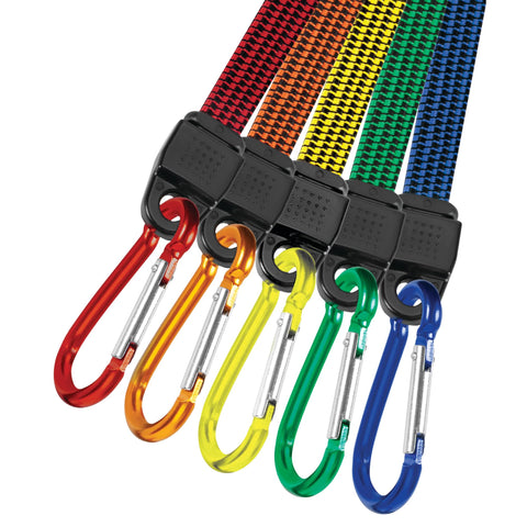 5pk Performance Tool Flat Carabiner Bungee Cord