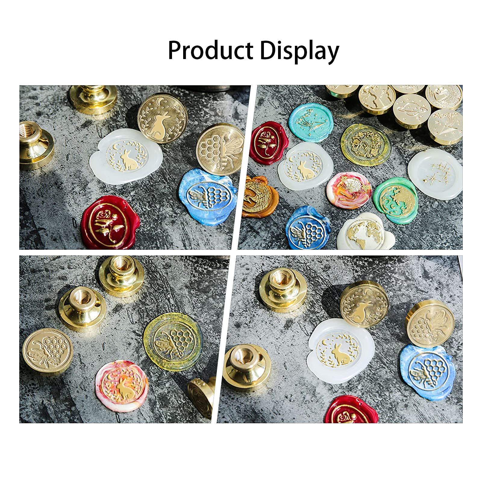 Four Leaf Clover Pattern SUPERDANT 0.98" DIY Wood Wax Seal Stamp Removable Sealing Stamp with Brass Head and Wood Handle for Wedding Invitation Gift Bag Letter Document