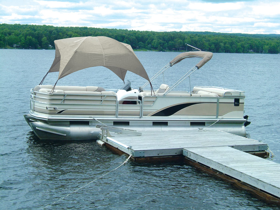 Taylor Made Easy-Up Shade for Pontoon Boats, 8'L x 50"H x 102" W, Fits 96" and 102" Wide Frames, Extends to 8', Marine-Grade Polyester, Easy Installation, Black – 2020108778