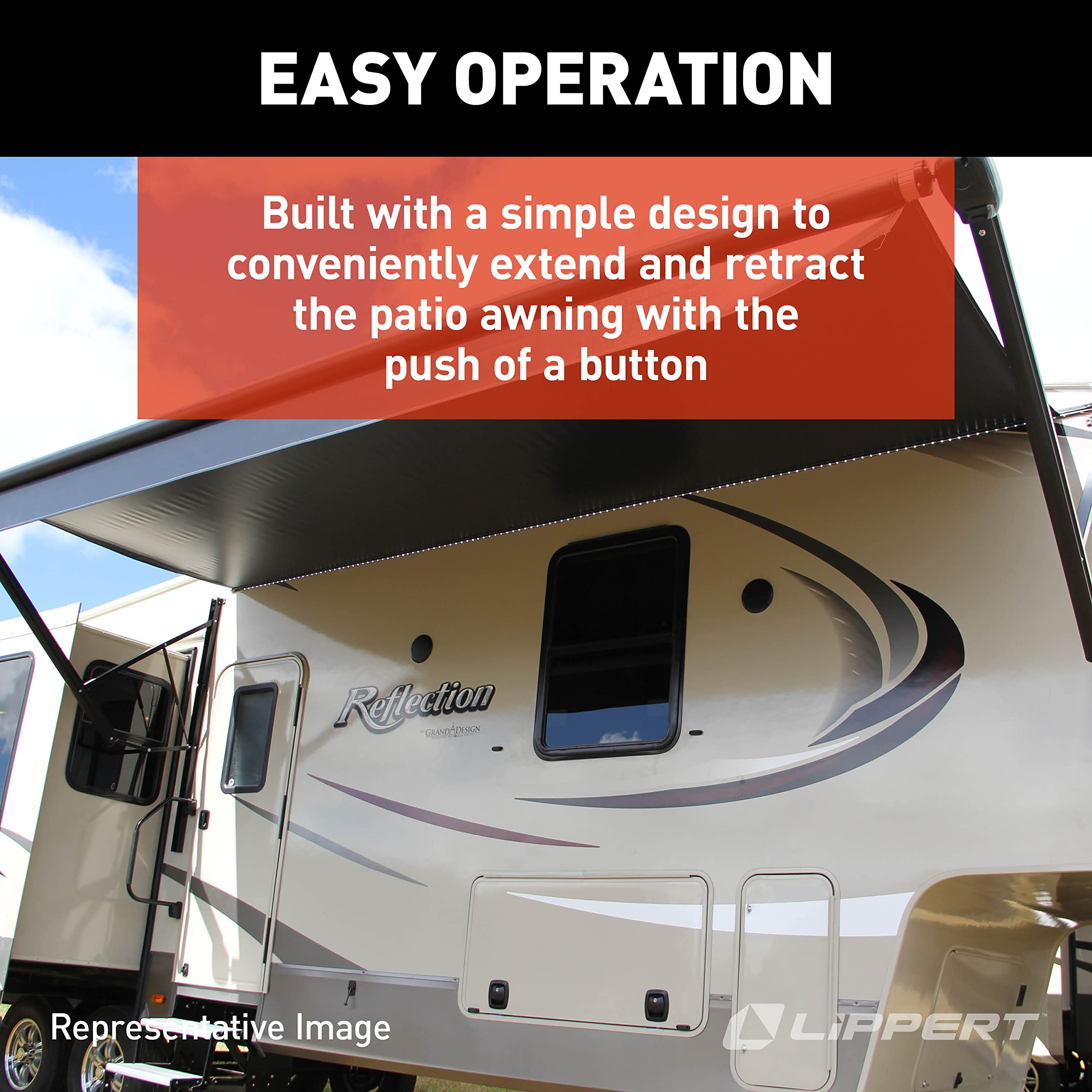 Power Hardware Kit Solera Plain Head for Pitched Awnings on 5th Wheel RVs, Travel Trailers and Motorhomes
