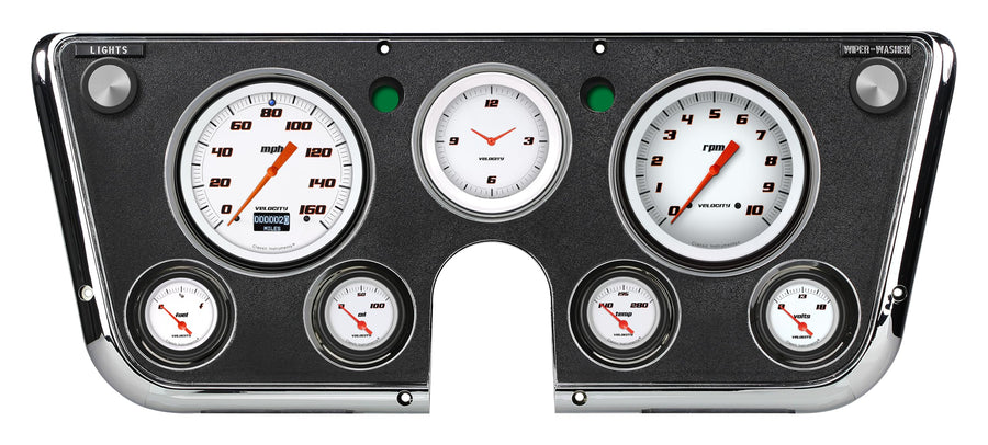Velocity White Gauge Set Classic Instruments CT67DVSW LED Odometer 1967-1972 Chevy/Gmc Truck