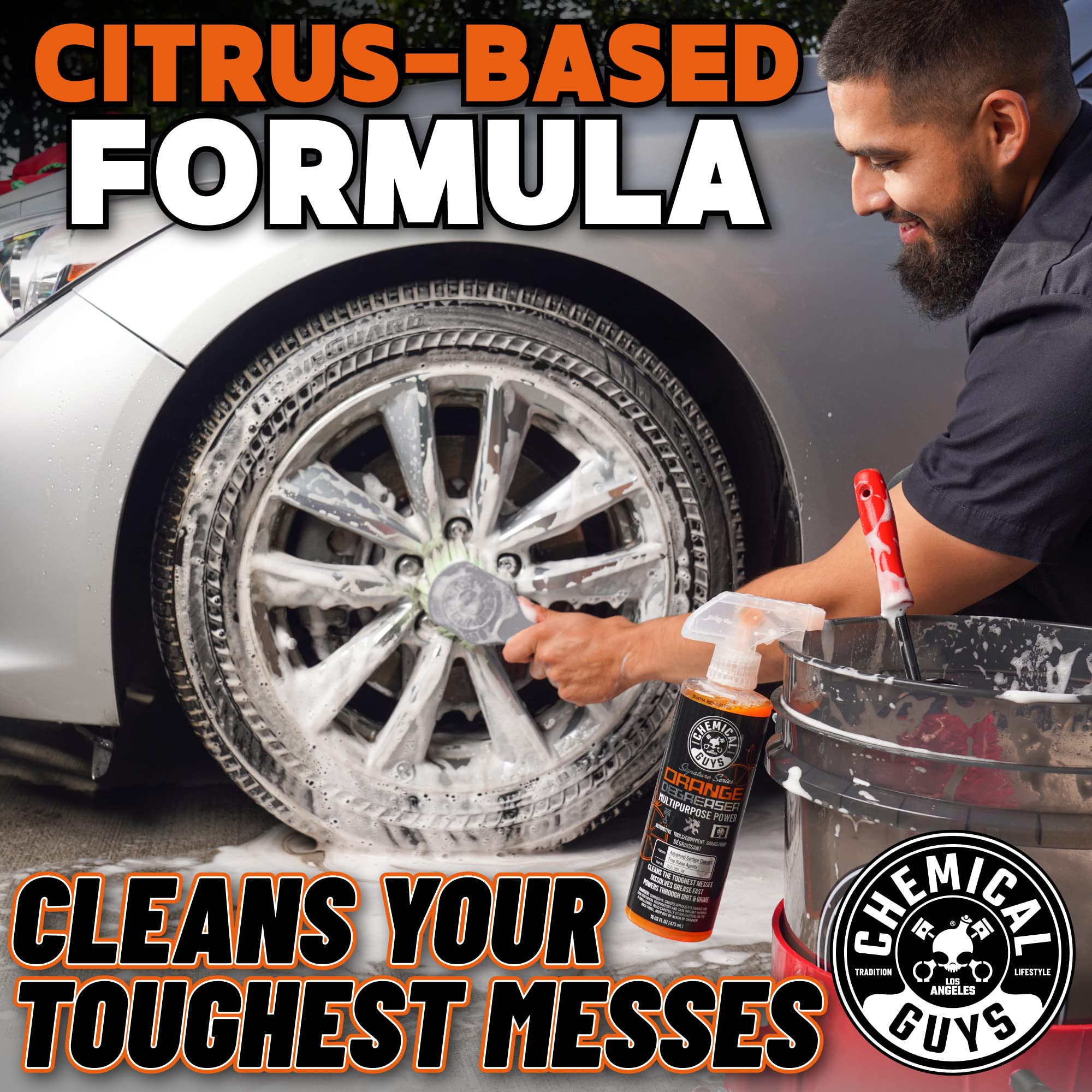 Signature Series Chemical Guys Orange Degreaser Spray - Heavy Duty All Purpose Cleaner for Engines, Tires, Undercarriages, Tools and More, Professional Strength, Breaks Down Grease, Oil & Grime,128 oz