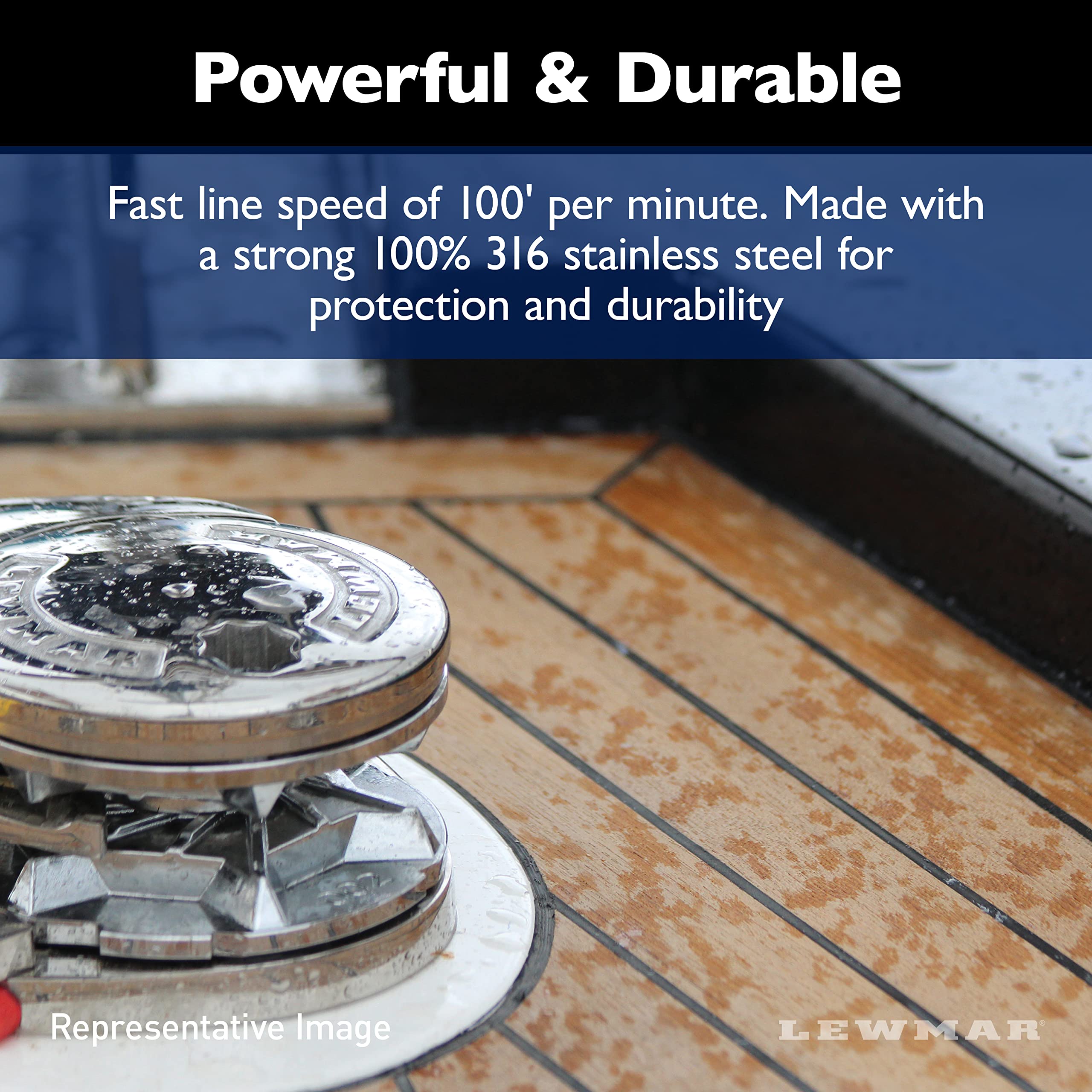 Lewmar Pro-Series 12V/700-Watt Gypsy with 316 Stainless Steel for Boats 20'-38' with 1/4" G4 Chain, Max Pull 700 lbs. - 2020201157