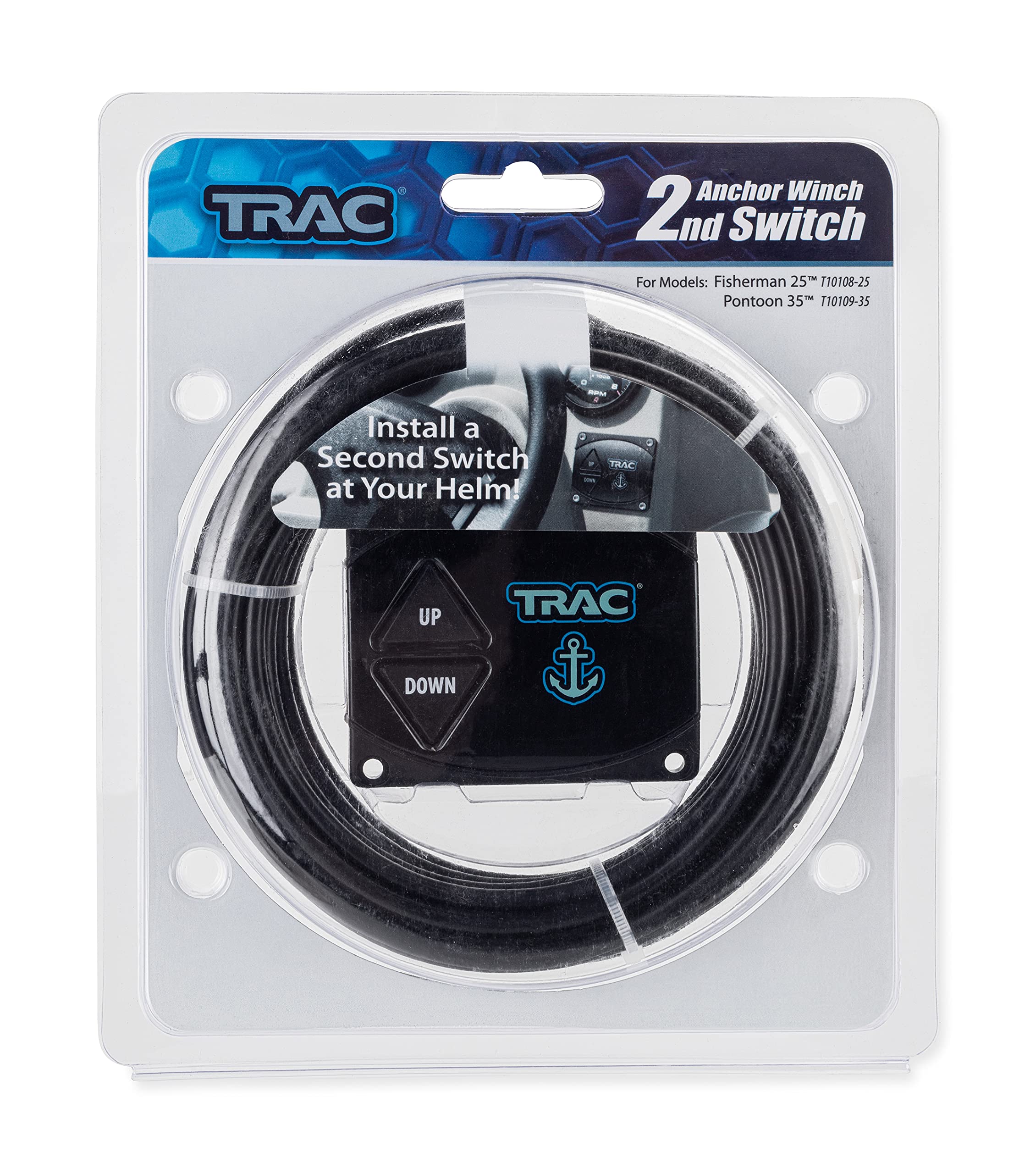 TRAC Outdoors G2 Camco Anchor Winch Second Switch - Compatible with TRAC G2 Fisherman 25 & Pontoon 35 (69040)