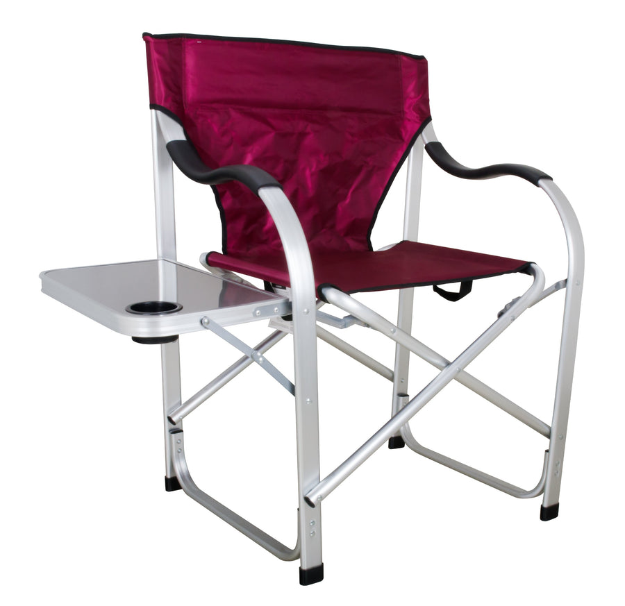 Camping Stylish Heavy Duty Folding Director Chair w/Side table/Burgundy/SL1215