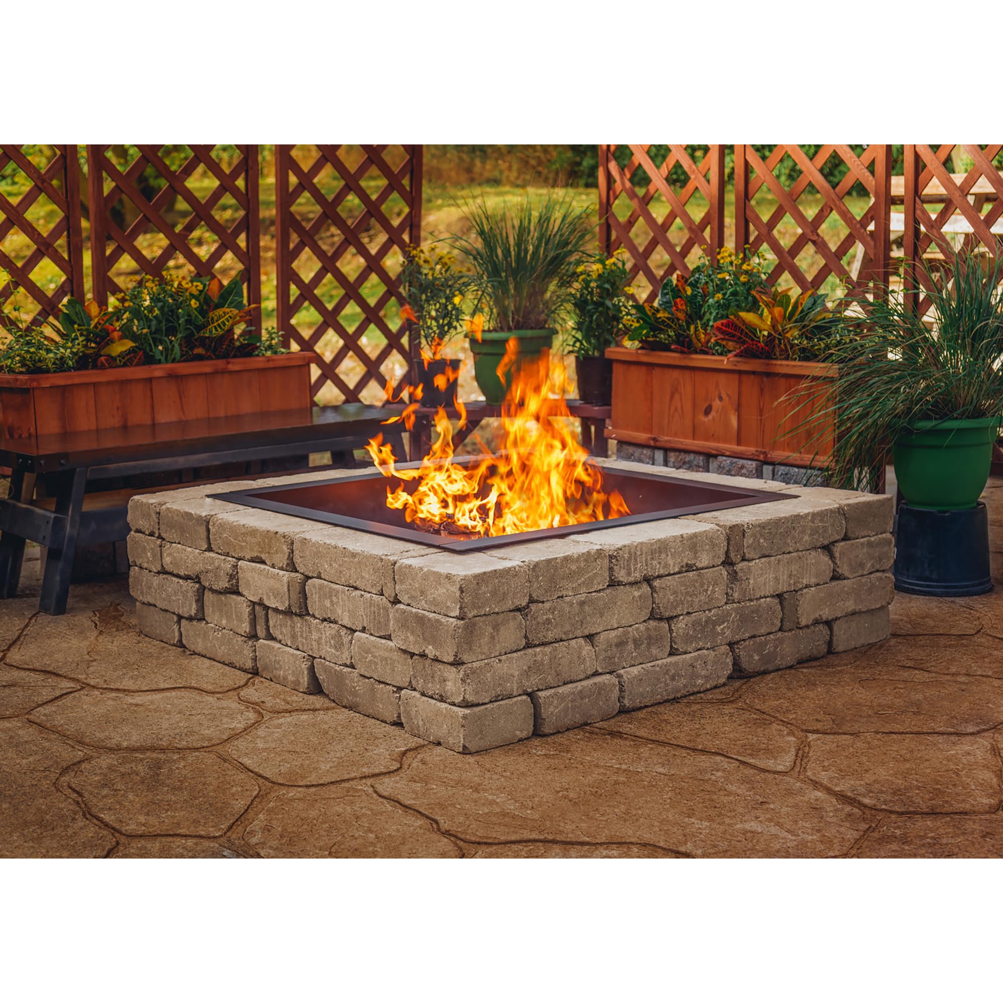 OFW421FR Pleasant Hearth 36" Solid Steel Square Fire Ring