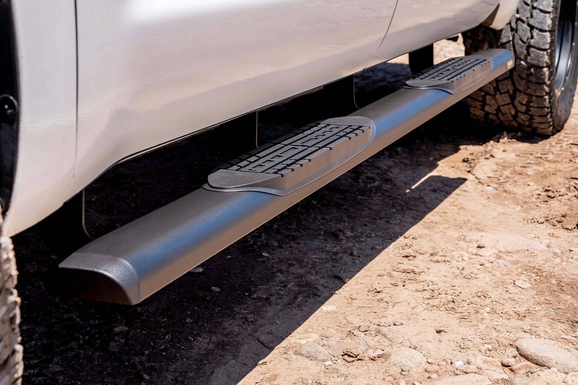 Running Boards Raptor Series Steps 5in Oval Style Black Aluminum Compatible with 07-21 Tundra CrewMax Cab