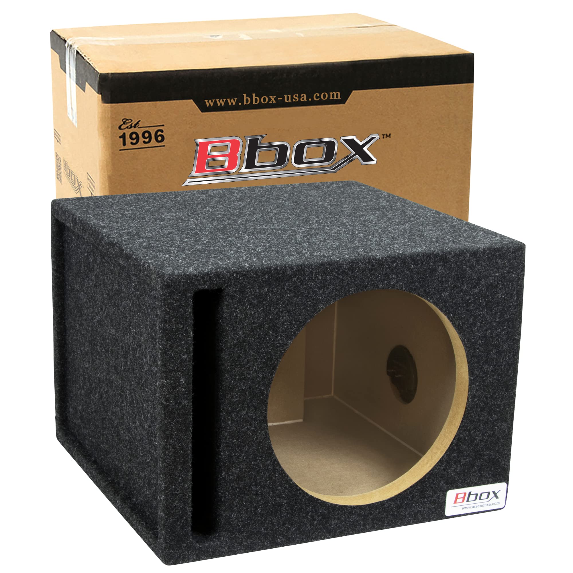 10” Bbox Pro-Tuned Single Vented Subwoofer Carpeted Enclosure - Subwoofer Box Improves Audio Quality, Sound & Bass,Charcoal