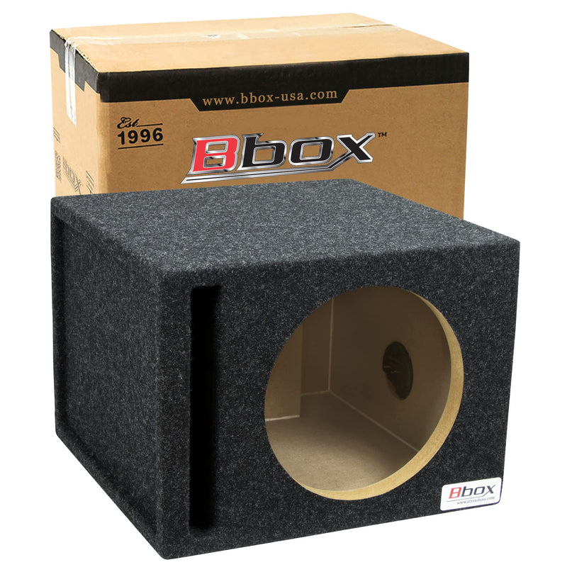 10” Bbox Pro-Tuned Single Vented Subwoofer Carpeted Enclosure - Subwoofer Box Improves Audio Quality, Sound & Bass,Charcoal