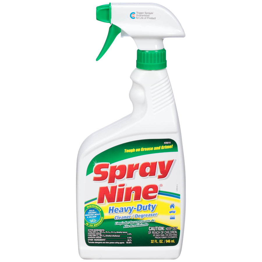 Heavy Duty Spray Nine 26810 Cleaner, Degreaser & Disinfectant for Kitchens, Bathrooms, Yard Equipment, Automotive & Industrial 32 Fl Oz. (Pack of 1)