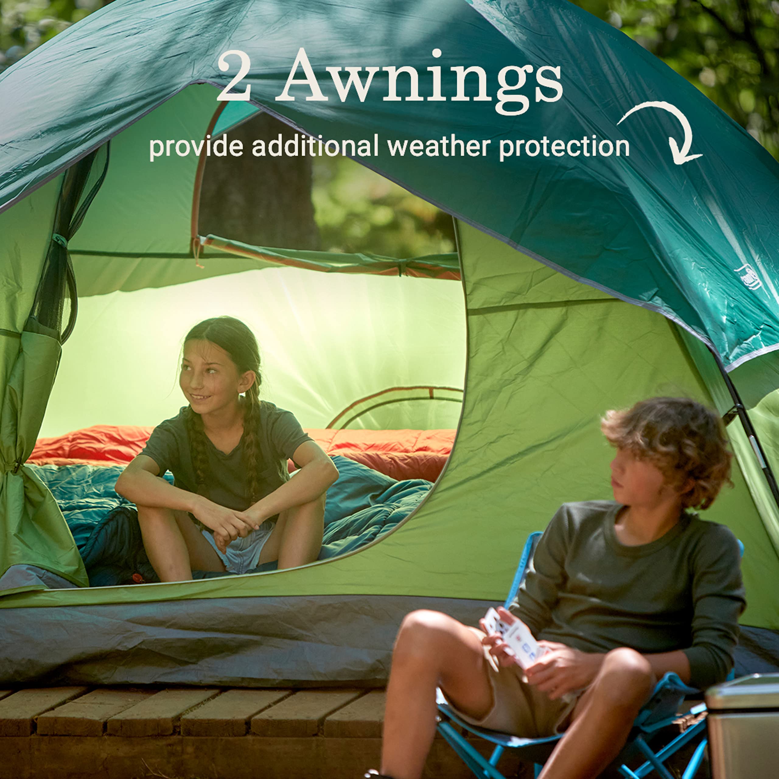 Coleman Camping Tent Sundome with Rainfly, 2/3/4/6 Person Sets Up in 10 Mins, Weatherproof Shelter for Camping, Festivals, Backyard, Sleepovers, & More