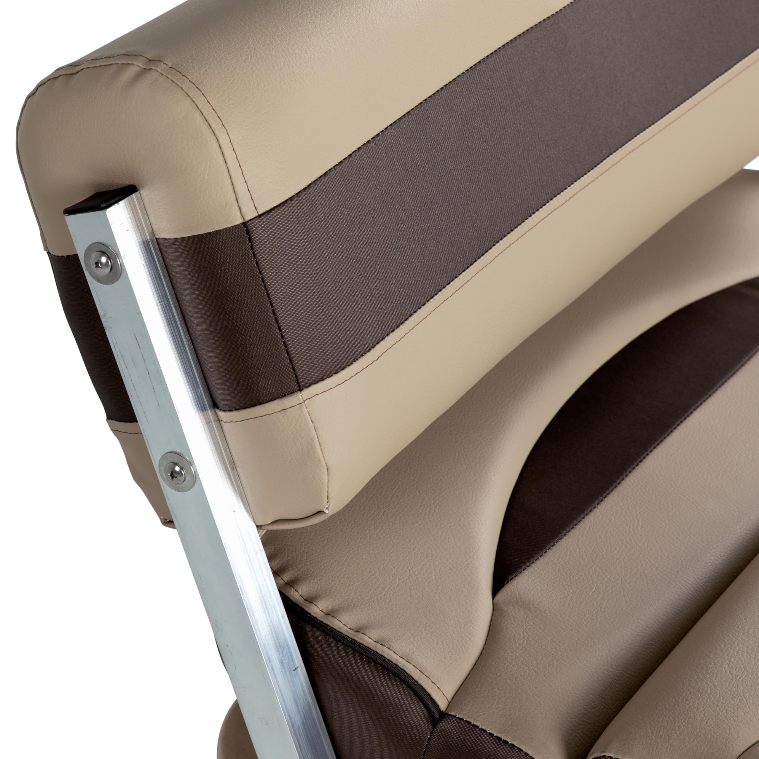 Flip Flop Rockport Series Pontoon Seat with Storage, Measures 34.5" L x 34.5" W x 31" H, Marine-Grade Vinyl, High-Density Foam, Easy Installation, Fits Most Pontoons, Sand – 20221094103