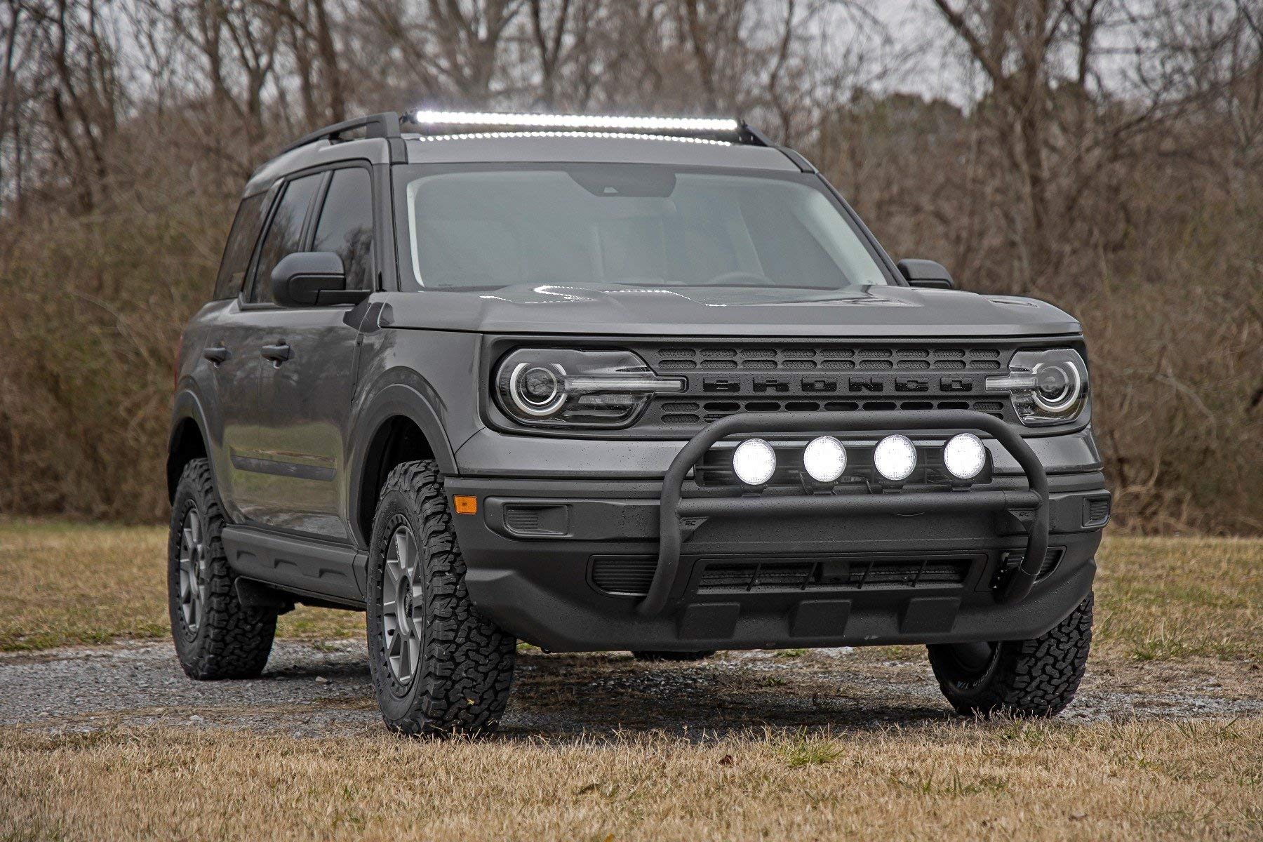 40" Rough Country LED Light Bar Roof Rack Mount for Ford Bronco Sport (2021-2025) - 200W, 16,000 Lumen CREE LED, Spot Focus Beam