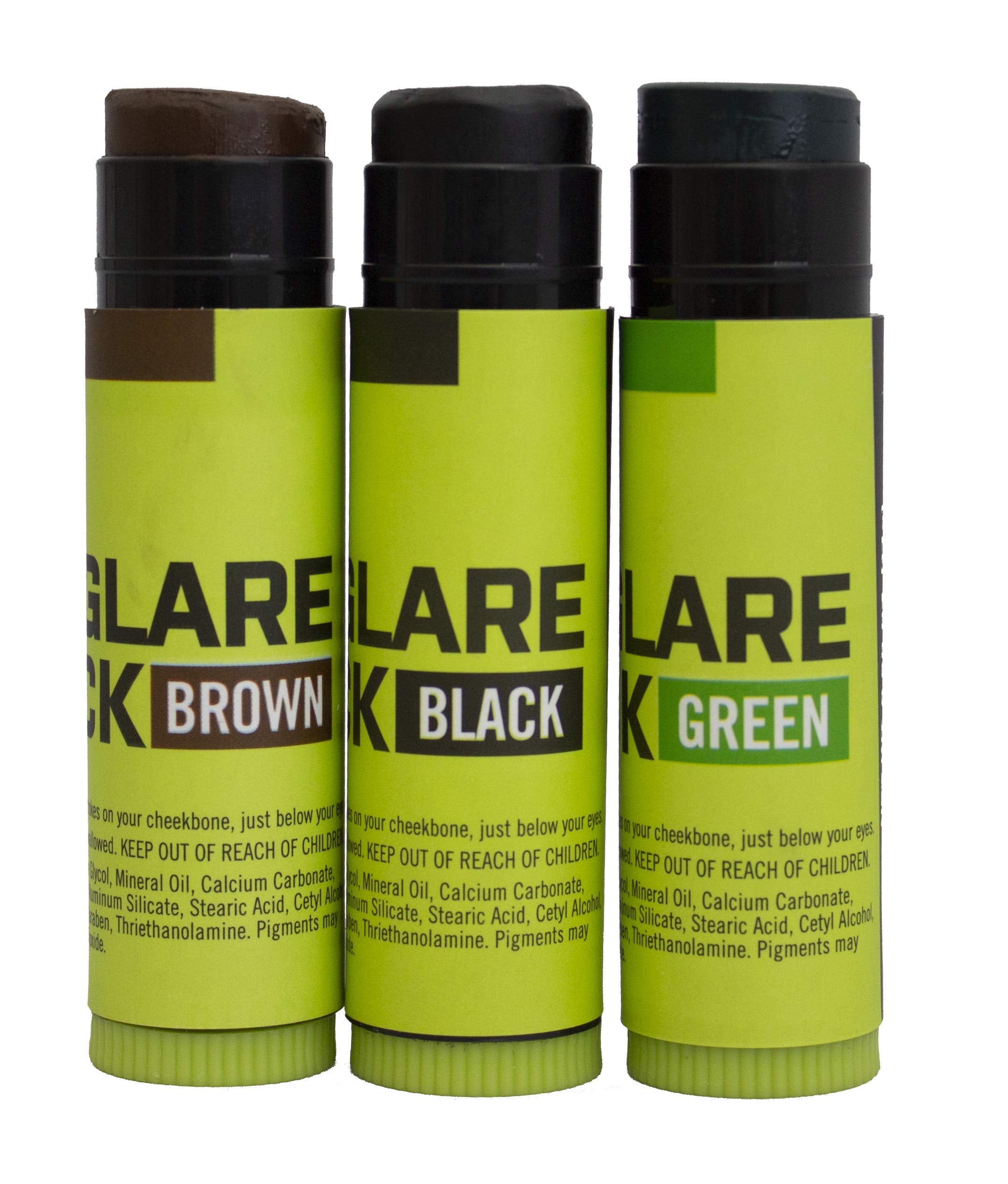 Face Paint Sticks HME Glare-Reducing - Long-Lasting Easy-to-Use Concealment Camouflage Makeup for Hunting, 3 Colors (Black, Brown, Green)