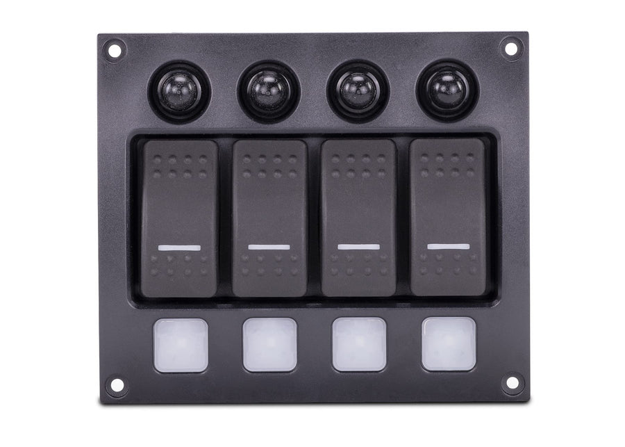 Sierra SP21000, Weather Resistant Switch Panel 4P Contura Rocker w/Circuit Breaker