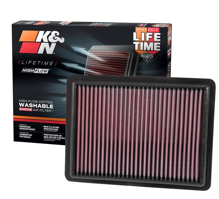 High-Flow K&N Original Lifetime Engine Air Filter: Increase Power: Premium, Washable: Compatible with 2019-2025 ACURA: RDX, 33-3096