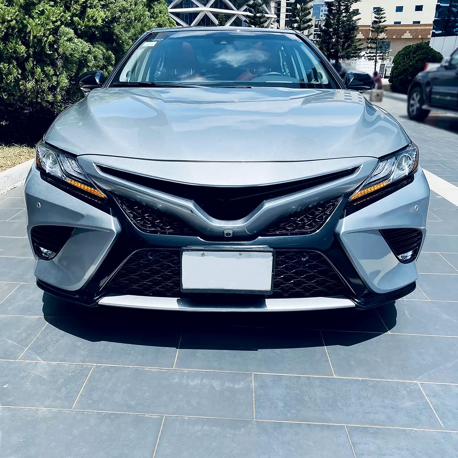 Bumper Spec-D Tuning Clear Driving Fog Lights + Bulbs + Switch Compatible with 2018-2019 Toyota Camry SE XSE L+R Pair Assembly