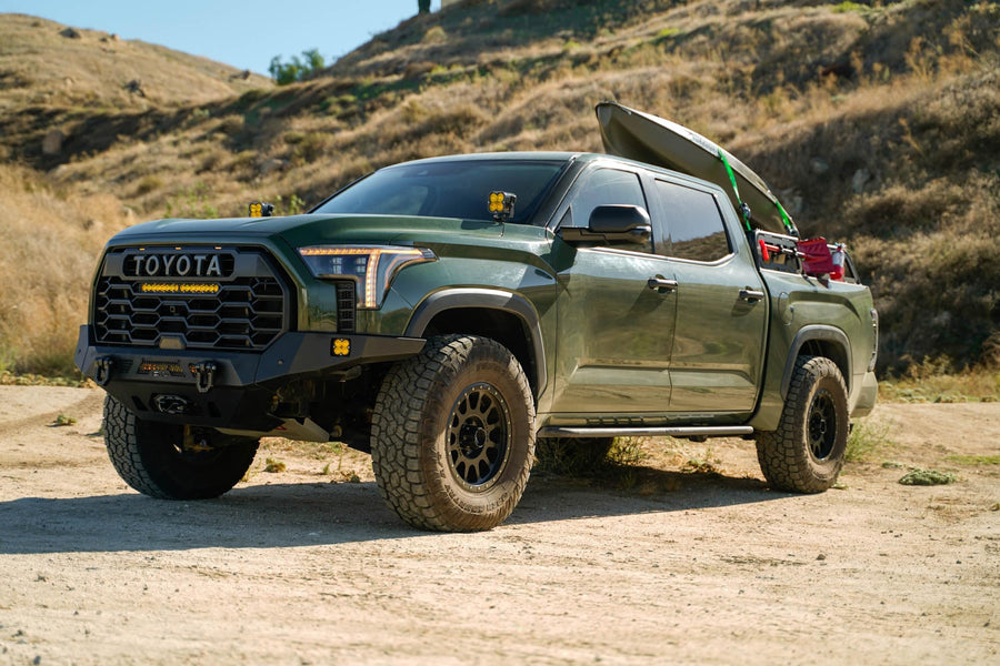 Universal Truck Bed Rack MTO Series for Full-Size Trucks | 10” Height to Keep a Low Wind Profile for Roof Top Tents | Works with or Without Factory Bed Side Rail Mounts | DV8 Offroad