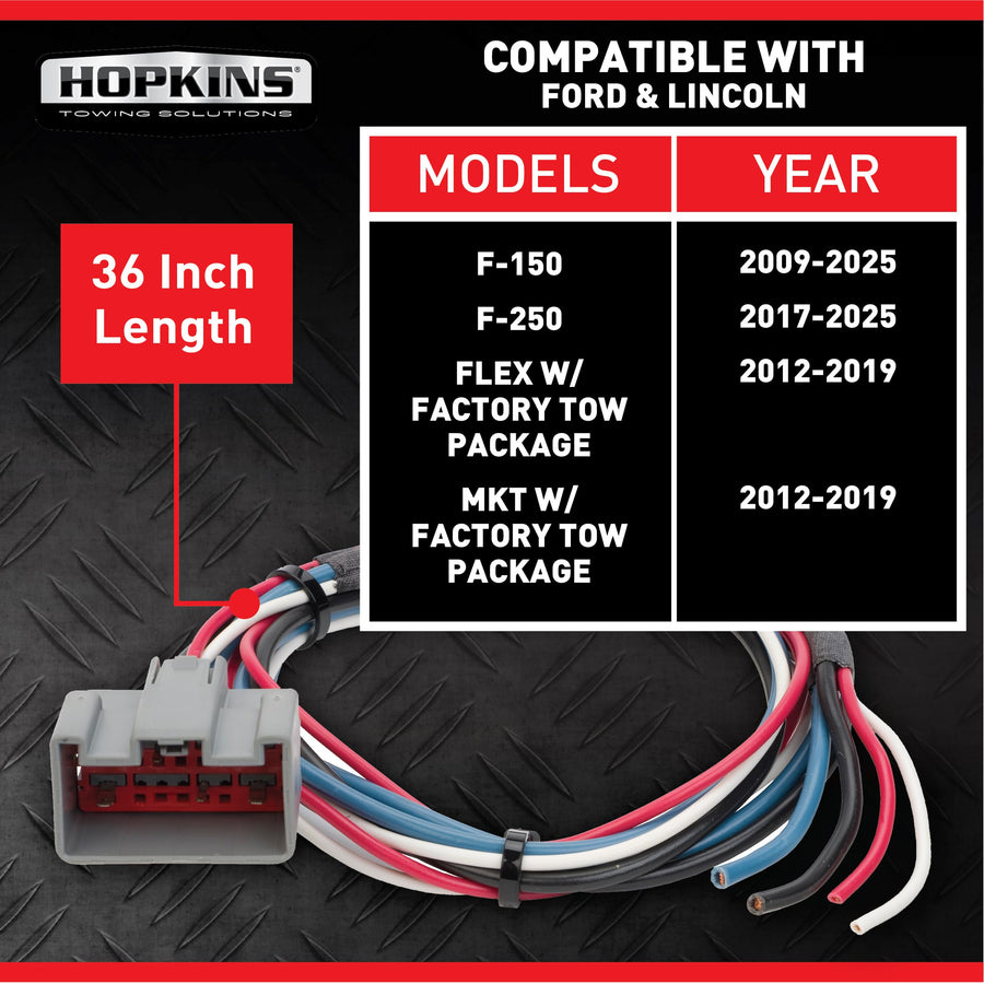 Plug-In Simple Hopkins 47825 FORD Brake Control Connector (Universal), Compatible Selected Ford and Lincoln Models (Please Verify VEHICLE APPLICATION)