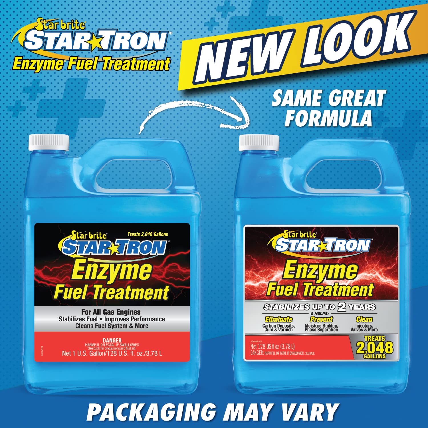 Star Tron Fuel Treatment Enzyme Concentrate, 128 Fl. Oz. – Treats up to 2,048 Gallons – Rejuvenate & Stabilize Old Gasoline, Cure Ethanol Problems, Improve MPG, Reduce Emissions, Increase Horsepower