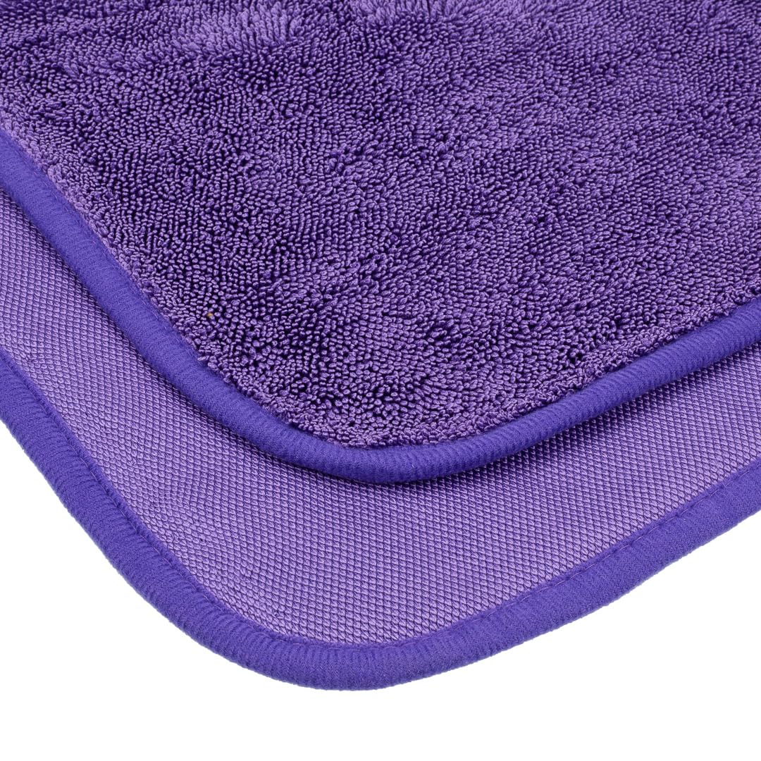 Maxshine 3-Piece Universal Purple Microfiber Drying Towels (24” x 36”, 600GSM) | Single Twisted Loop Plush Towels | Ultra-Absorbent Streak-Free Cloths for Car Wash, Drying & Auto Detailing