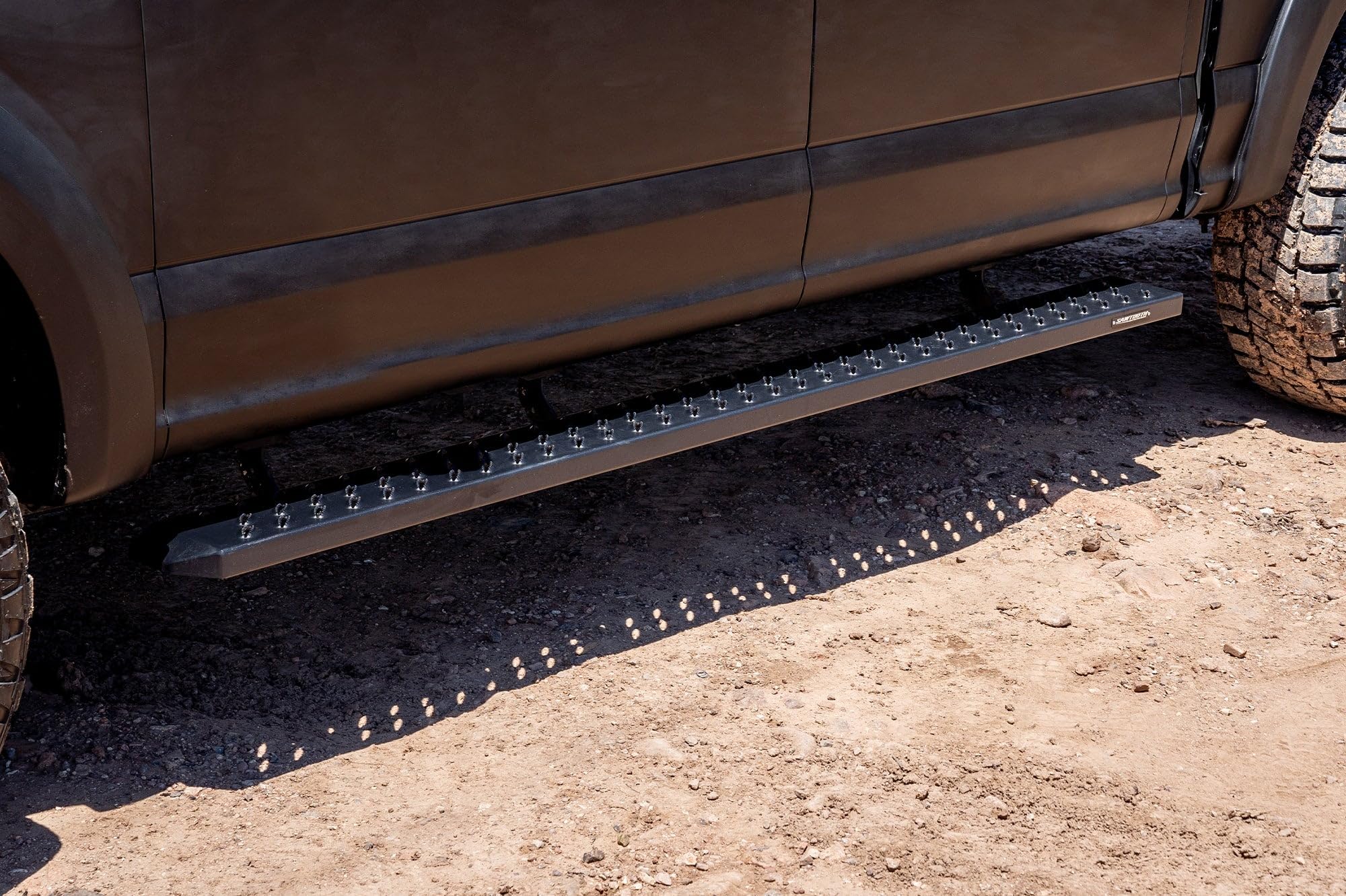 Raptor Series Running Boards 6.5in Wide Sawtooth Grip Black Aluminum Steps Compatible with SuperCrew 15-26 F-150 17-26 F-260/F-350 Super Duty