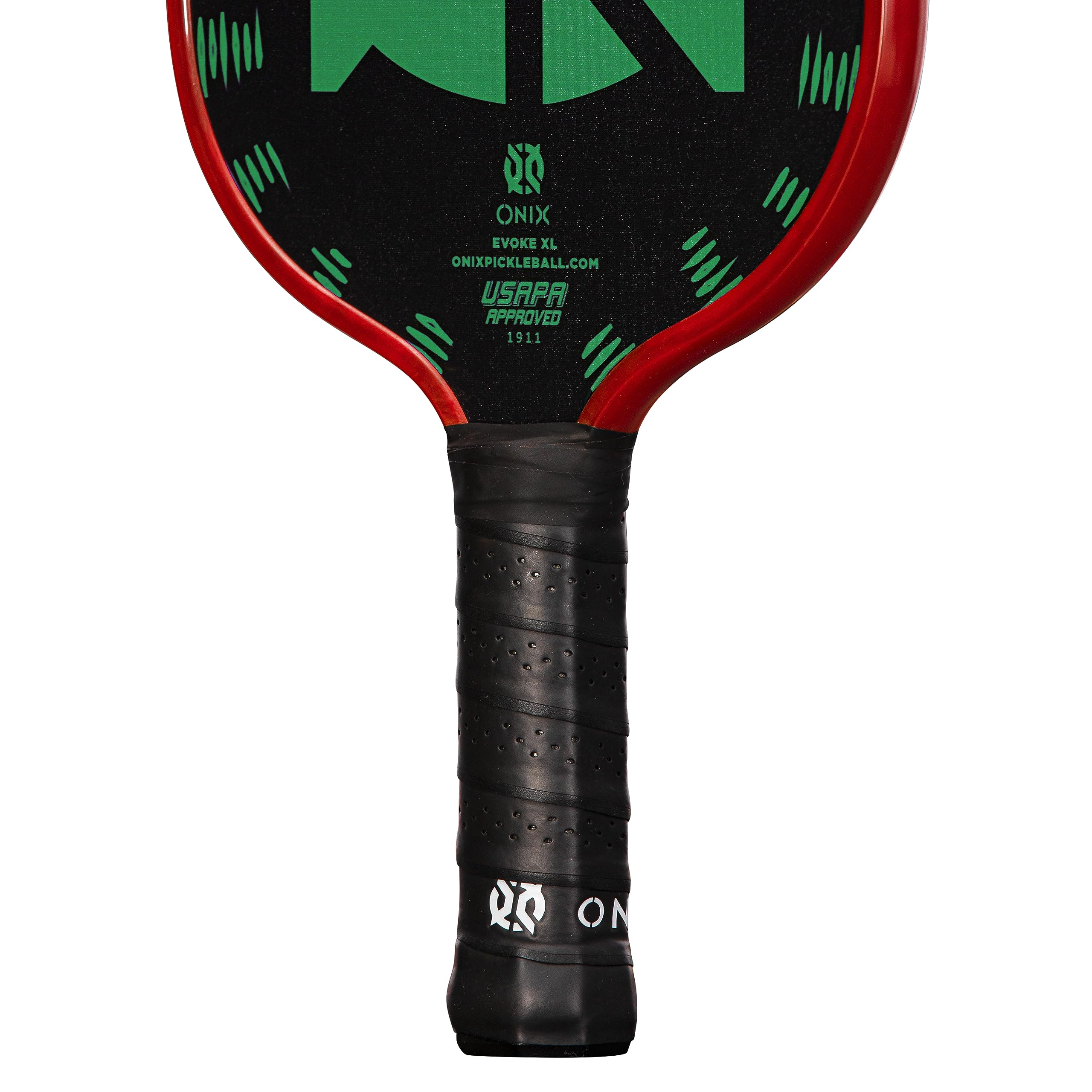 Evoke XL Onix Graphite Pickleball Paddle Features Polypropylene Core, Graphite Face, and Oversized Shape, Green