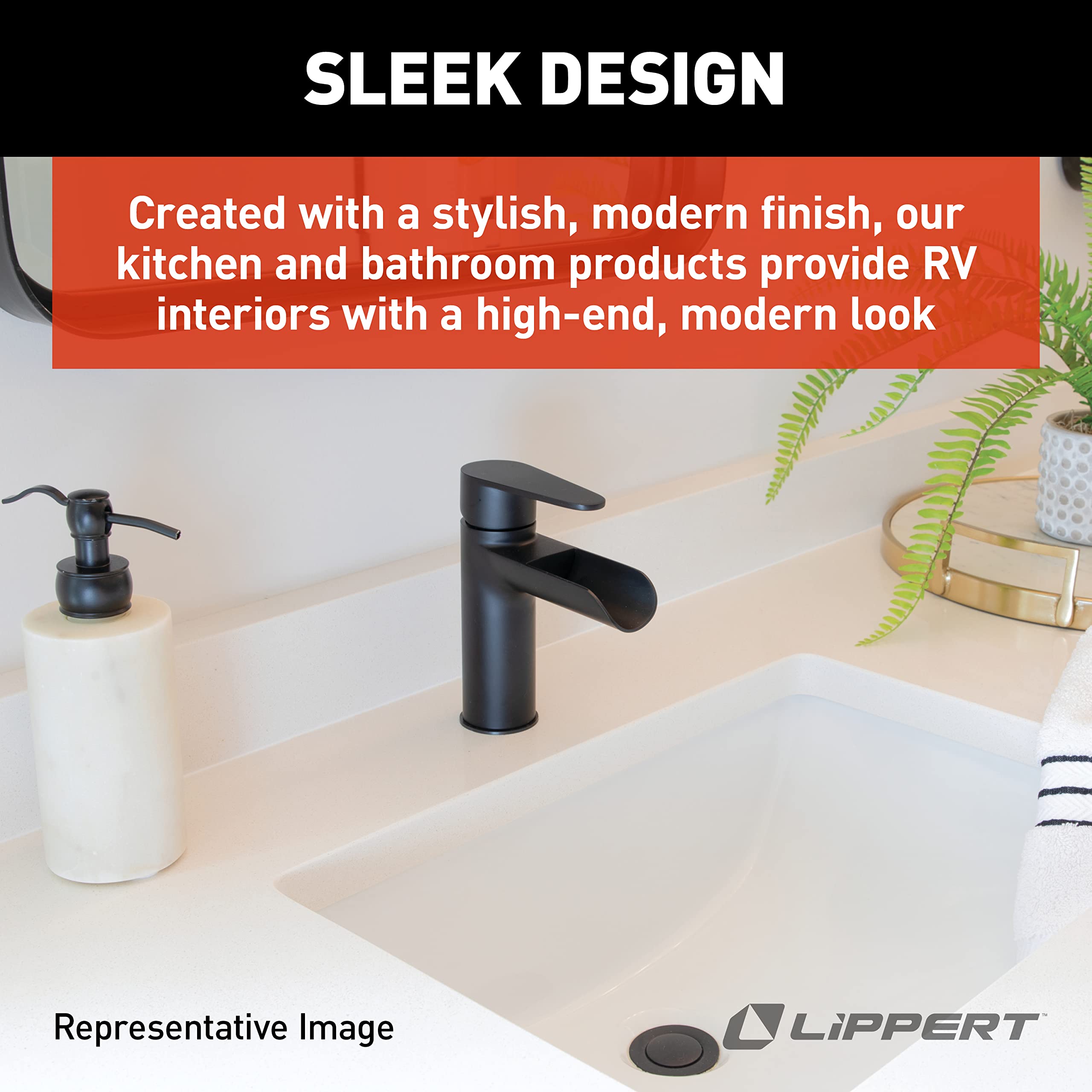 Stainless Steel Lippert Flow Max™ Waterfall Bathroom Faucet