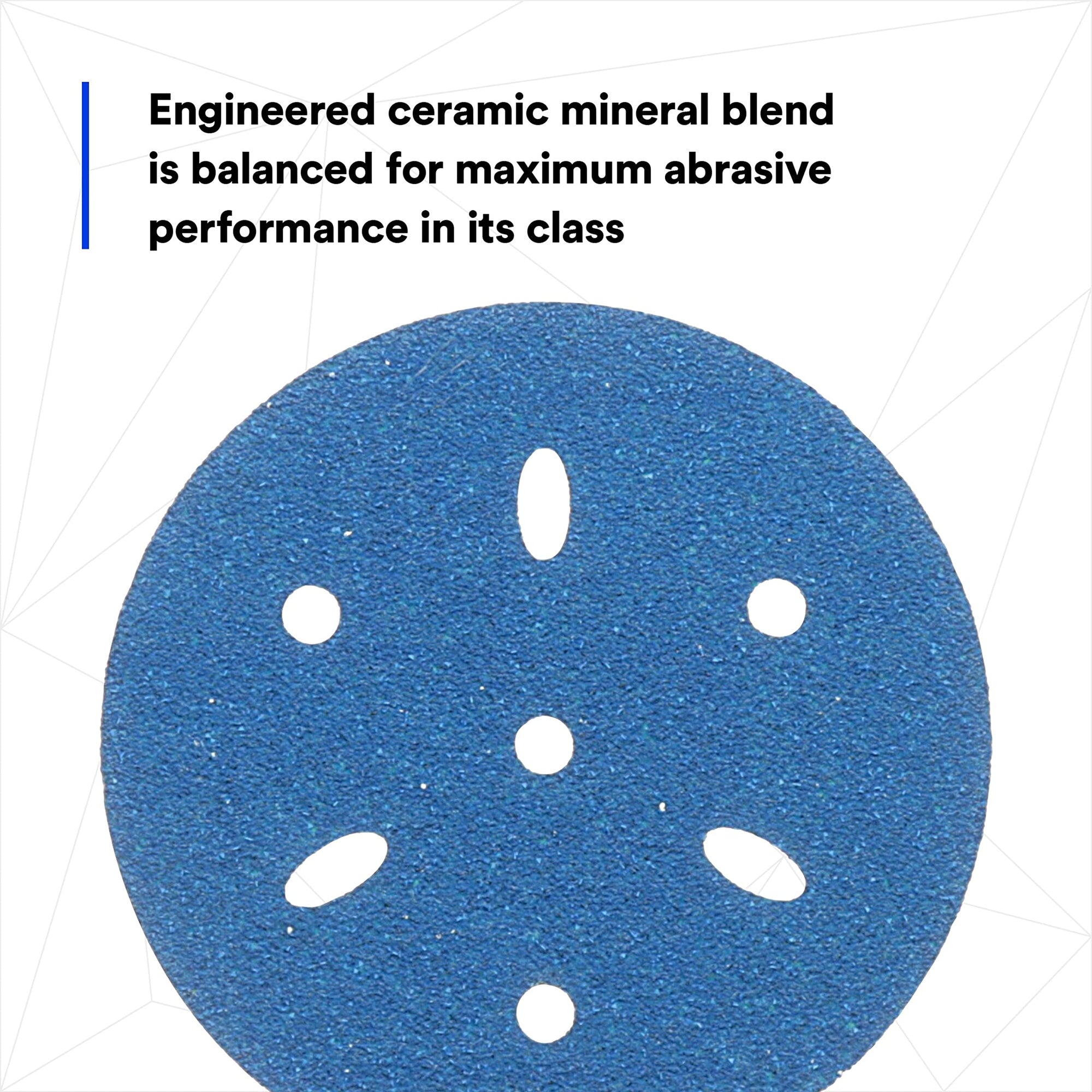 3M Hookit 3M-36142 Blue Abrasive Disc Multi-hole, 3 80 Grade