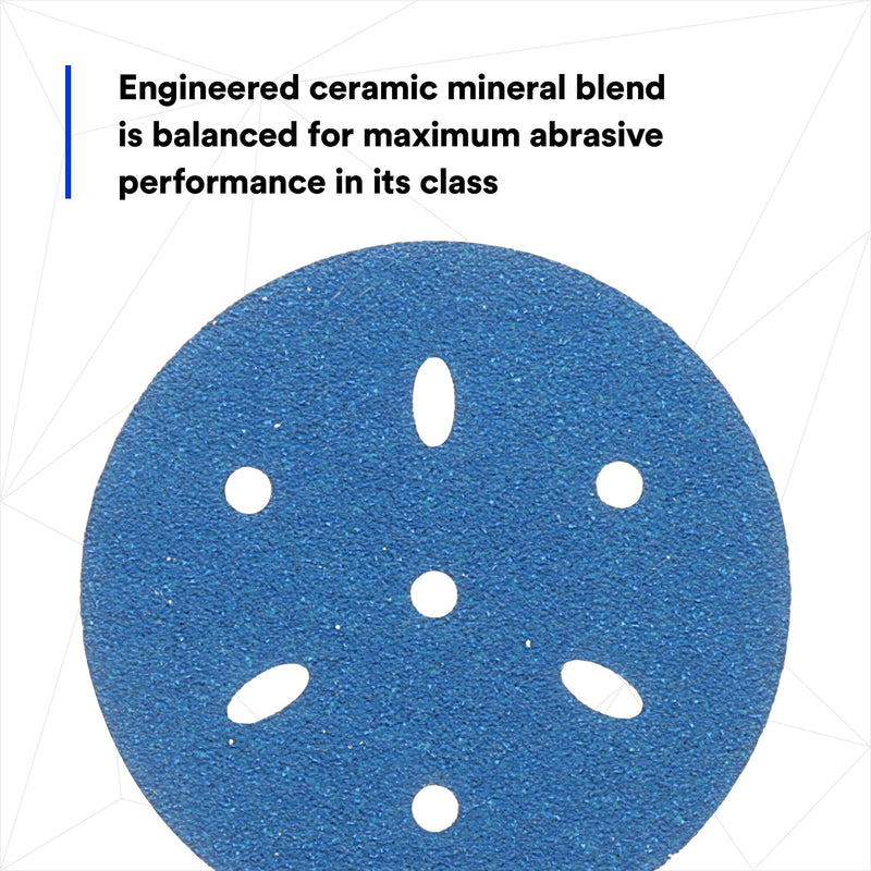 3M Hookit 3M-36142 Blue Abrasive Disc Multi-hole, 3 80 Grade