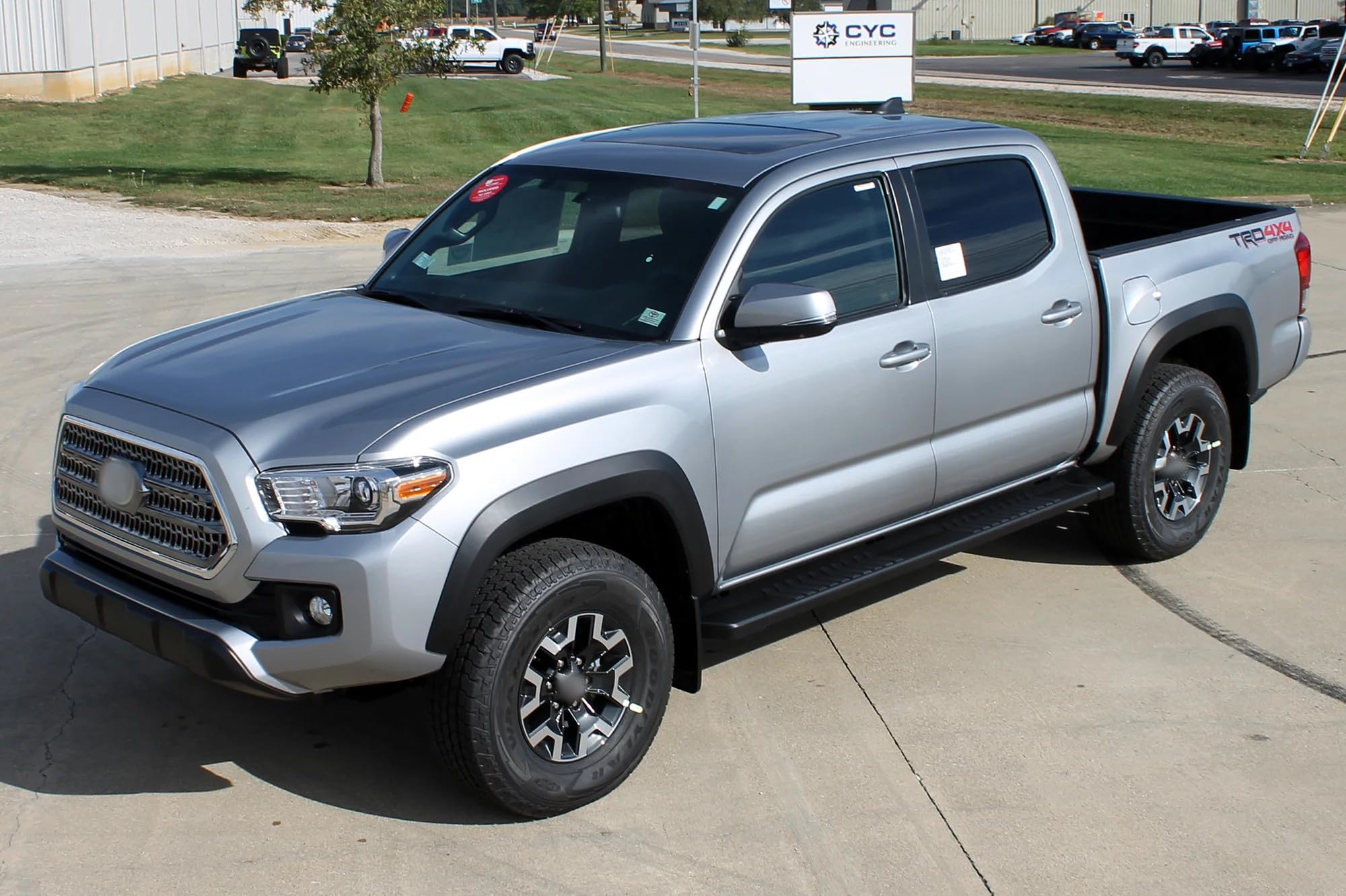Running Boards Raptor Series Steps 6in OEM Style Black Aluminum Compatible with 05-23 Tacoma Double Cab