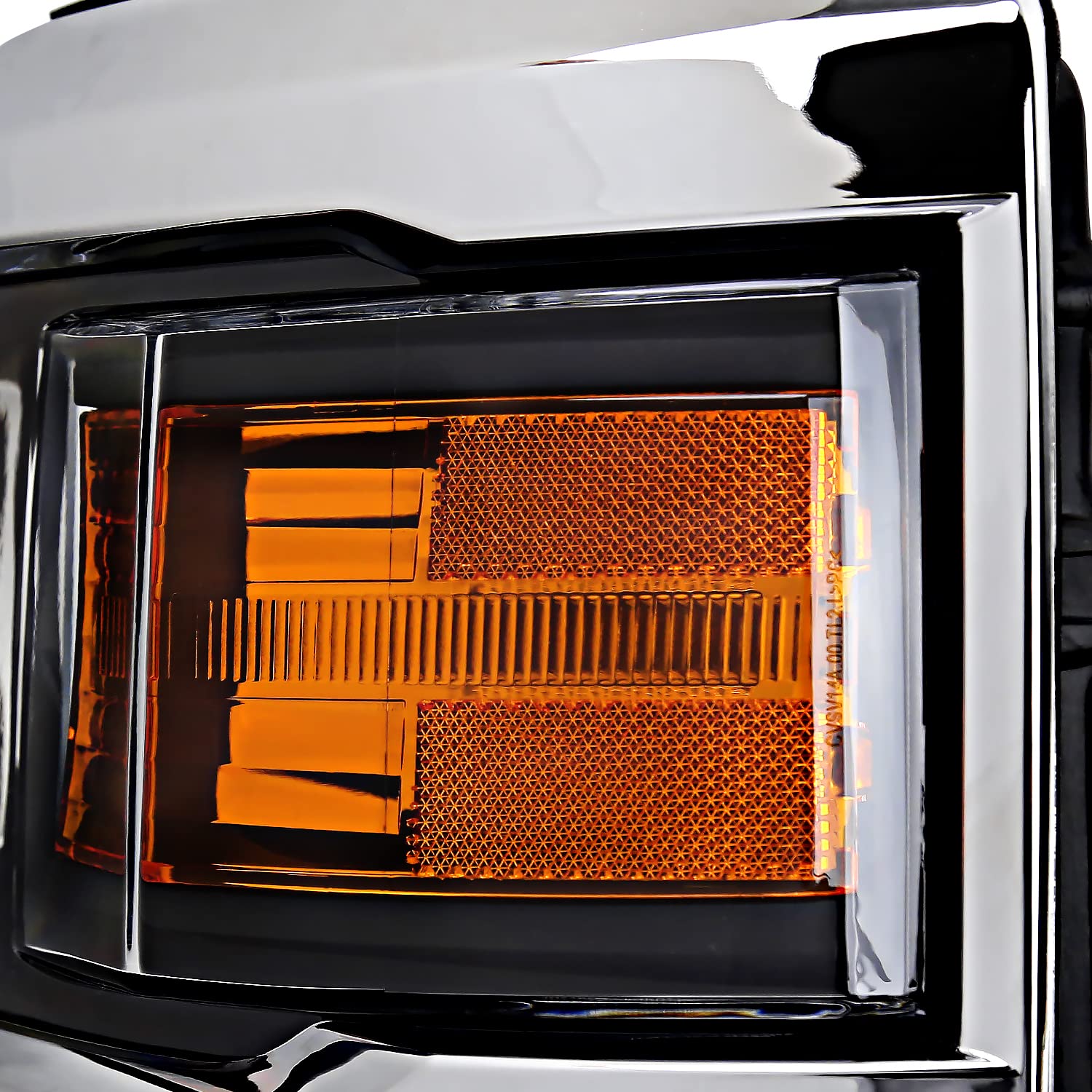 Black Projector Headlights w/Silver Trim SPEC-D TUNING Compatible with 2014-2015 Chevy Silverado 1500, Left + Right Pair Headlamps Assembly