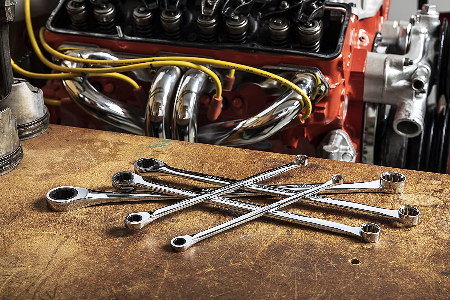 17 Pc. GEARWRENCH GearBox™ 12 Pt. XL Double Box Ratcheting Wrench Set, Metric - 85989