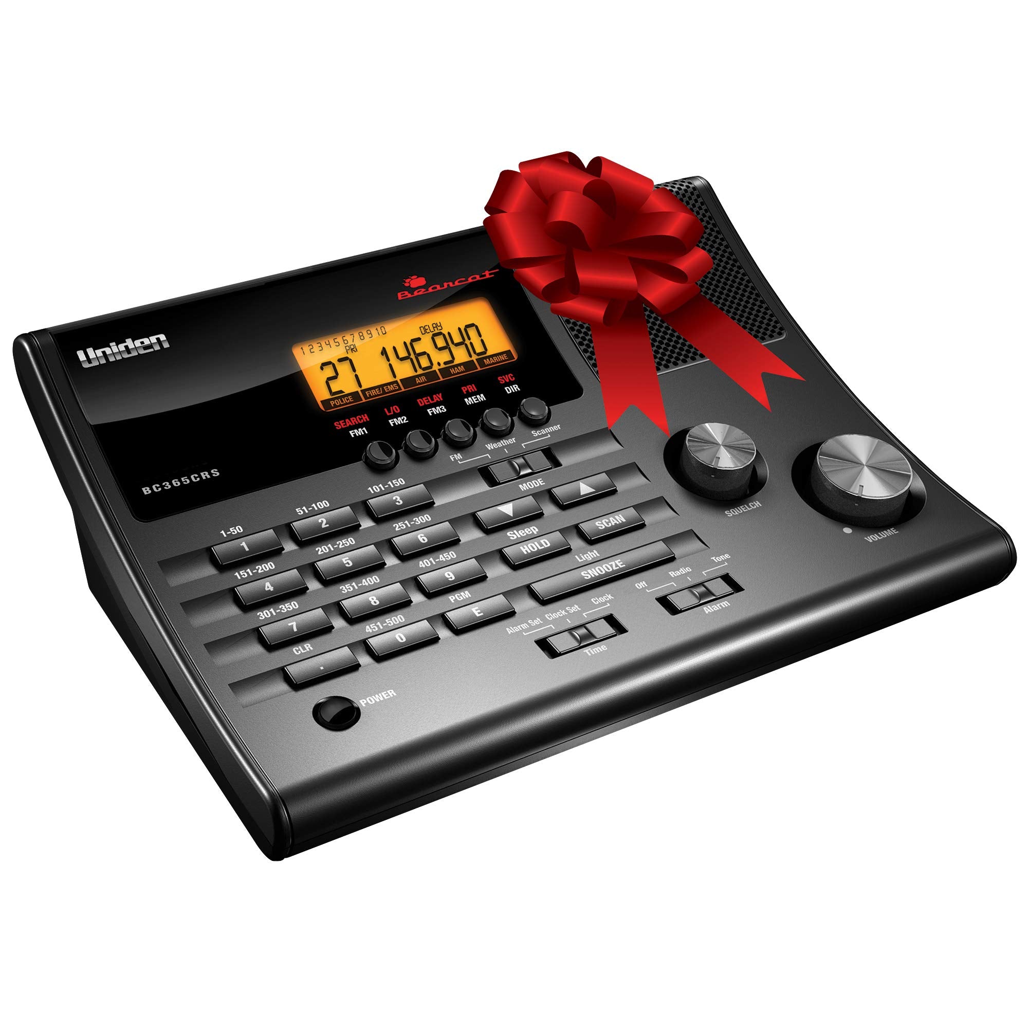 Uniden 500 Channel BC365CRS Scanner and Alarm Clock, Snooze, FM Radio, Weather Alerts, Search Bands used for Aviation, Railroad, Marine, Non-Digital Police/Fire/Public Safety transmissions and more